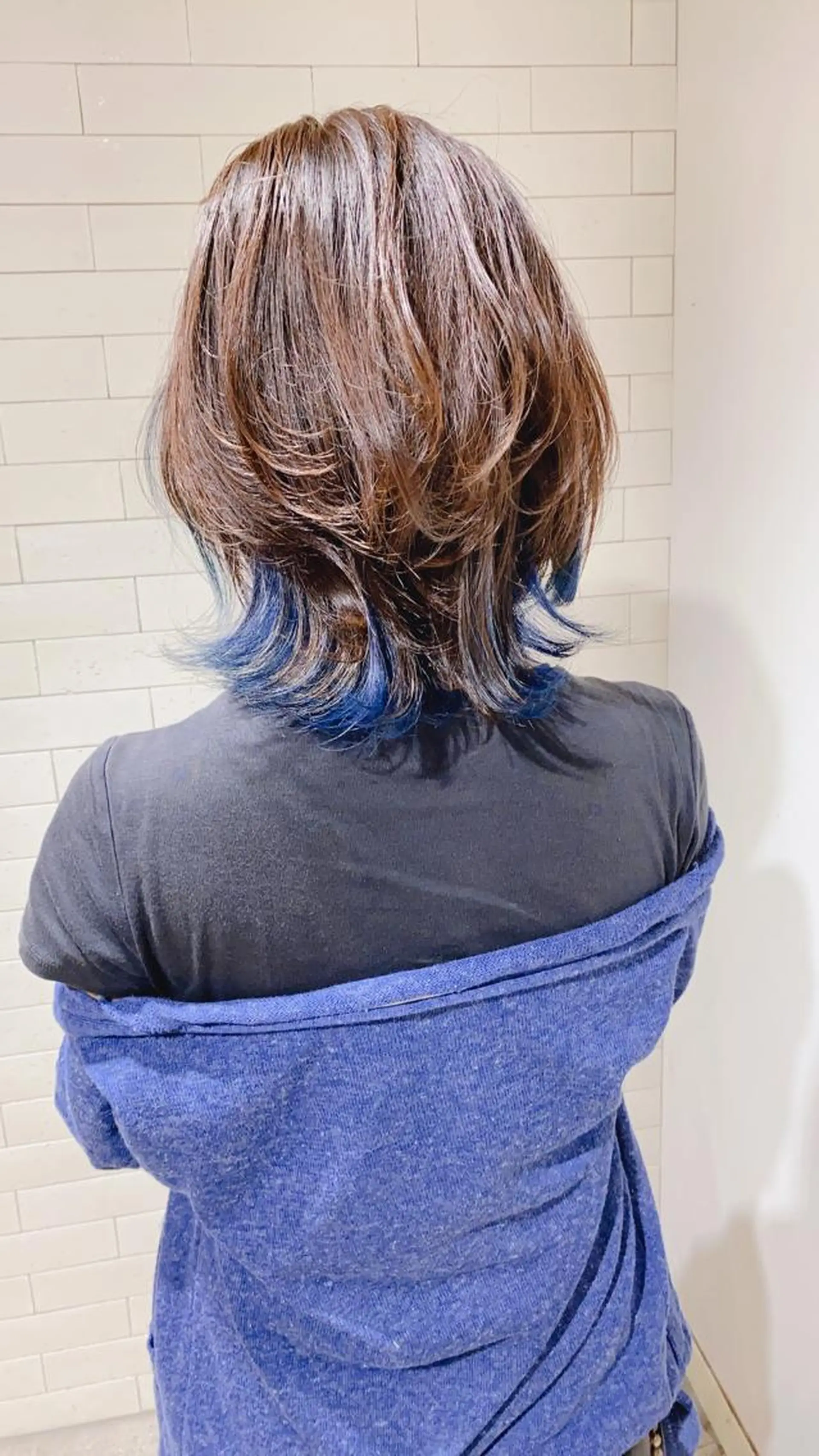 ミディアム ショートボブ ボブ ハイライト 外ハネヘア メンズツイスパ ショートフクヤマシンのヘアスタイル