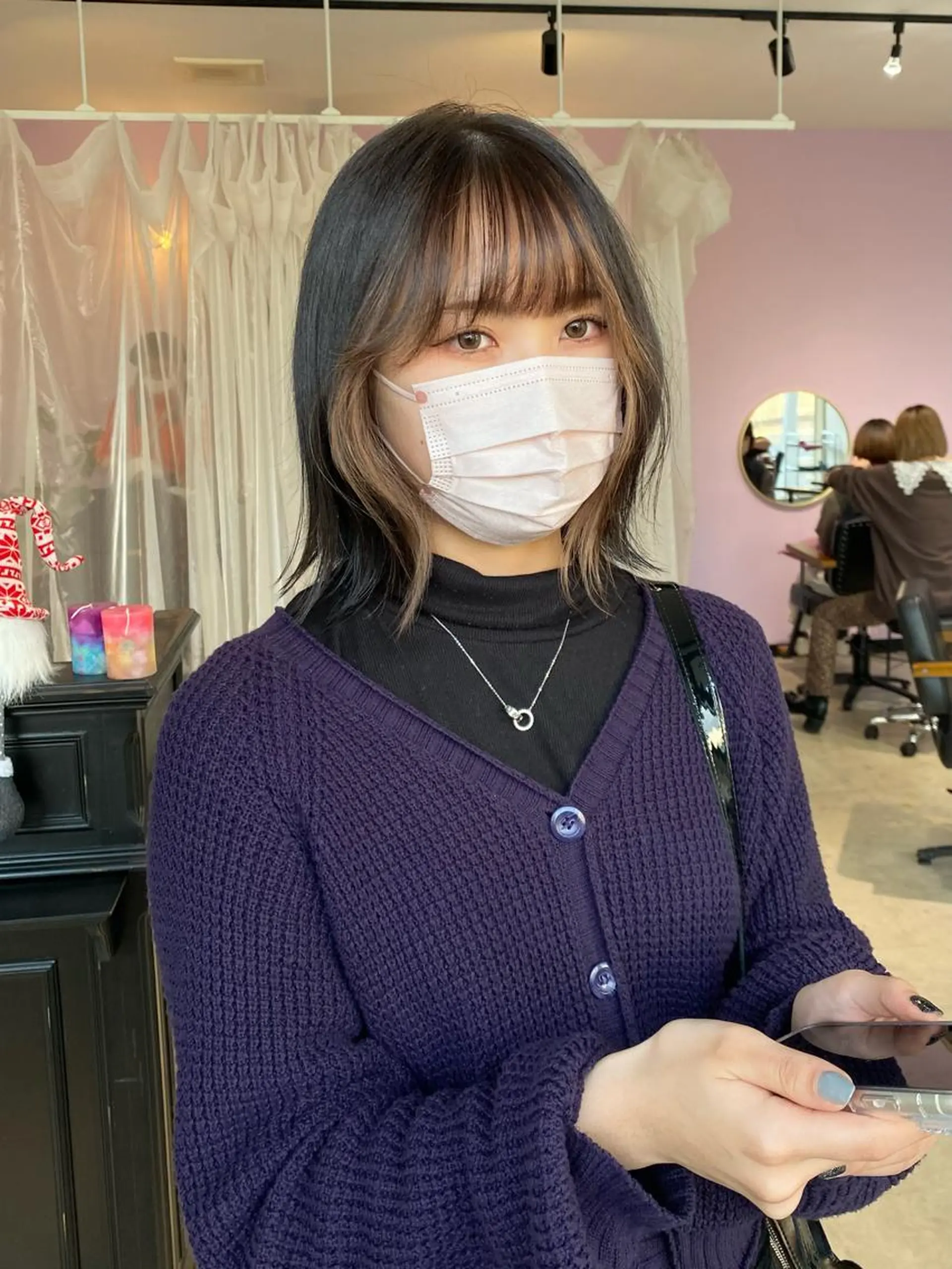 カラー ミストバング  フェイスフレーミング MATTY azusaのヘアスタイル