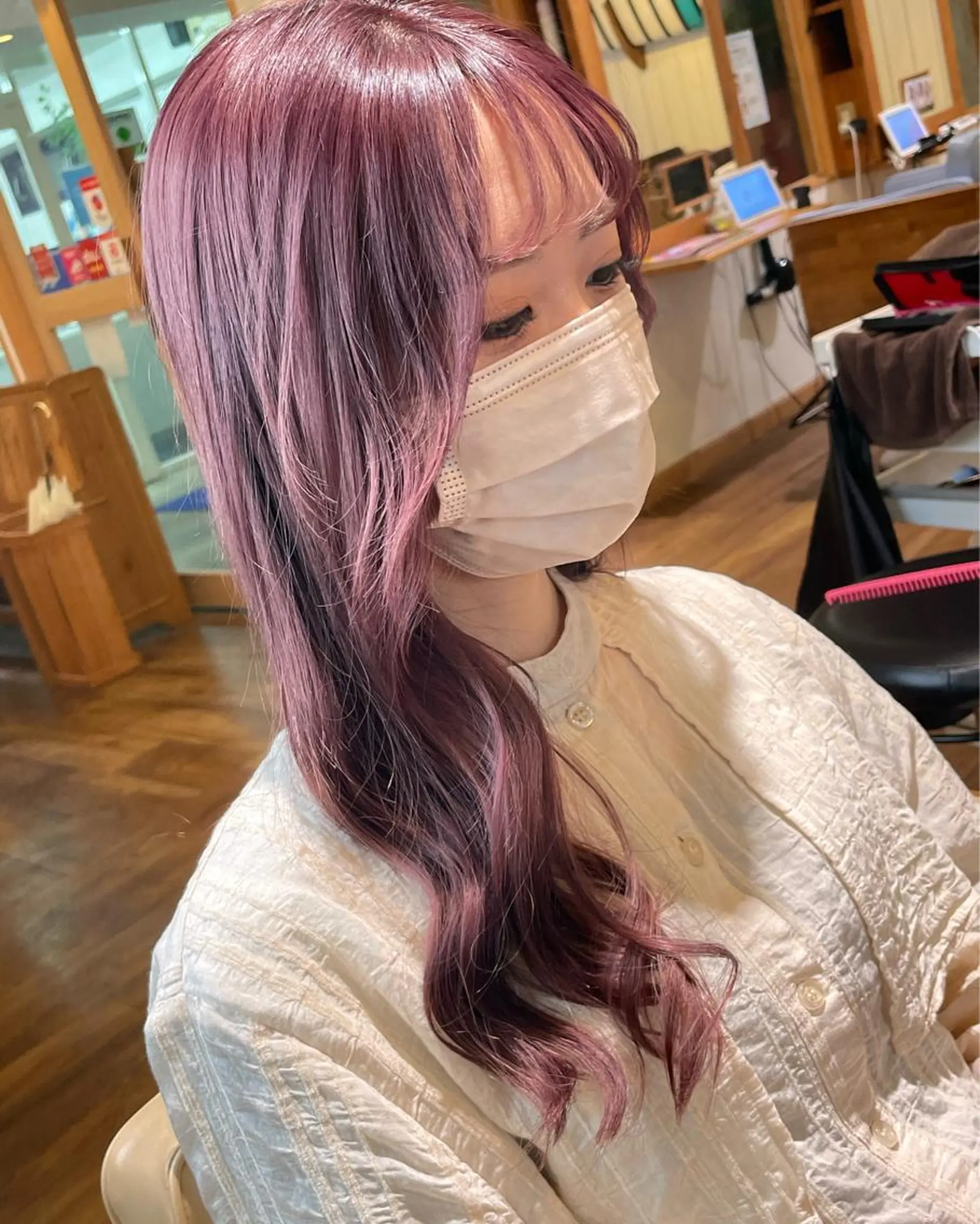 ロング カラー ラベンダーカラー ピンクカラー ピンクラベンダー ヘアカラー 髪質改善/美髪カラー Hiroakiのヘアスタイル