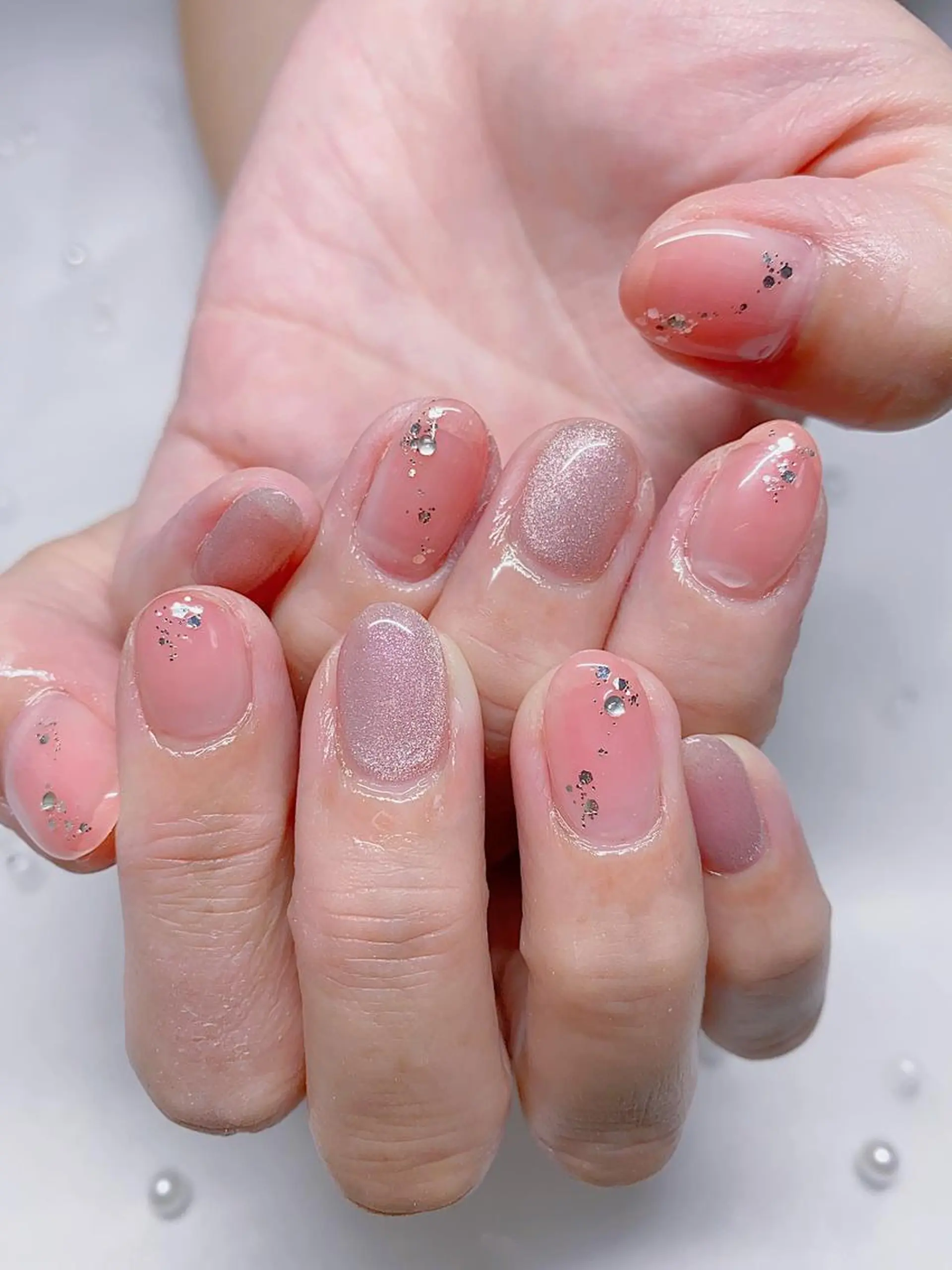 ネイル ガーリー ピンク ハンドネイル Jasmine nailsalon所属・ジャスミン ネイルサロンのネイルデザイン