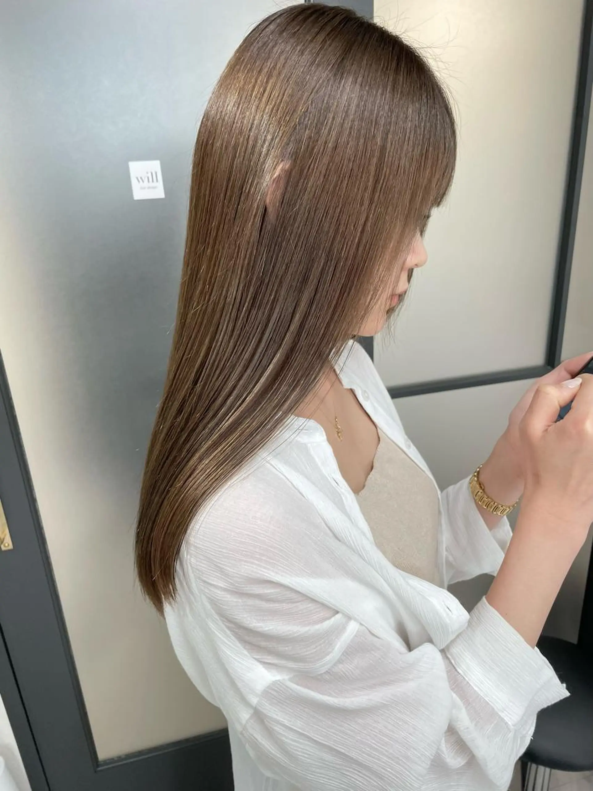 ロング カラー ヘアカラー 髪質改善will hairdesignのヘアスタイル