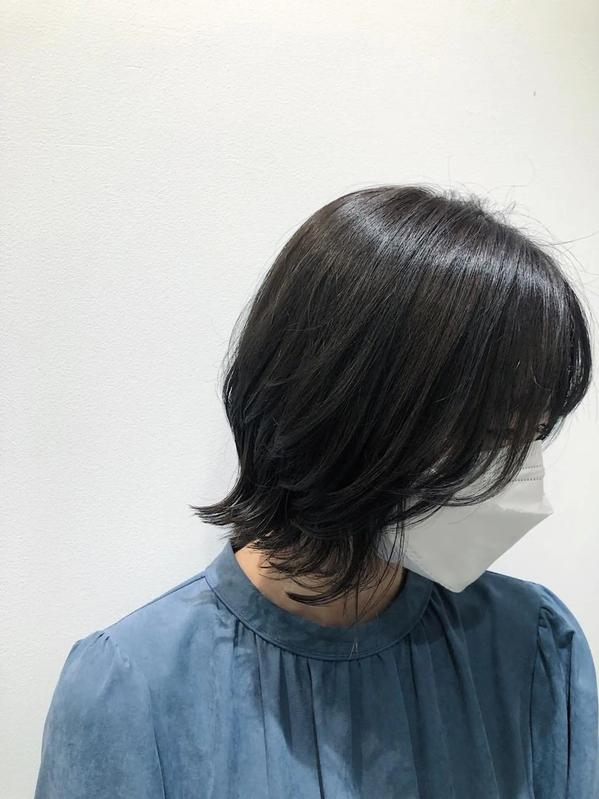 ミディアム カラー アッシュ アッシュブラック 黒髪 GO TO DAY 名古屋パルコ店所属・髪質改善/顔まわり 石原のヘアスタイル