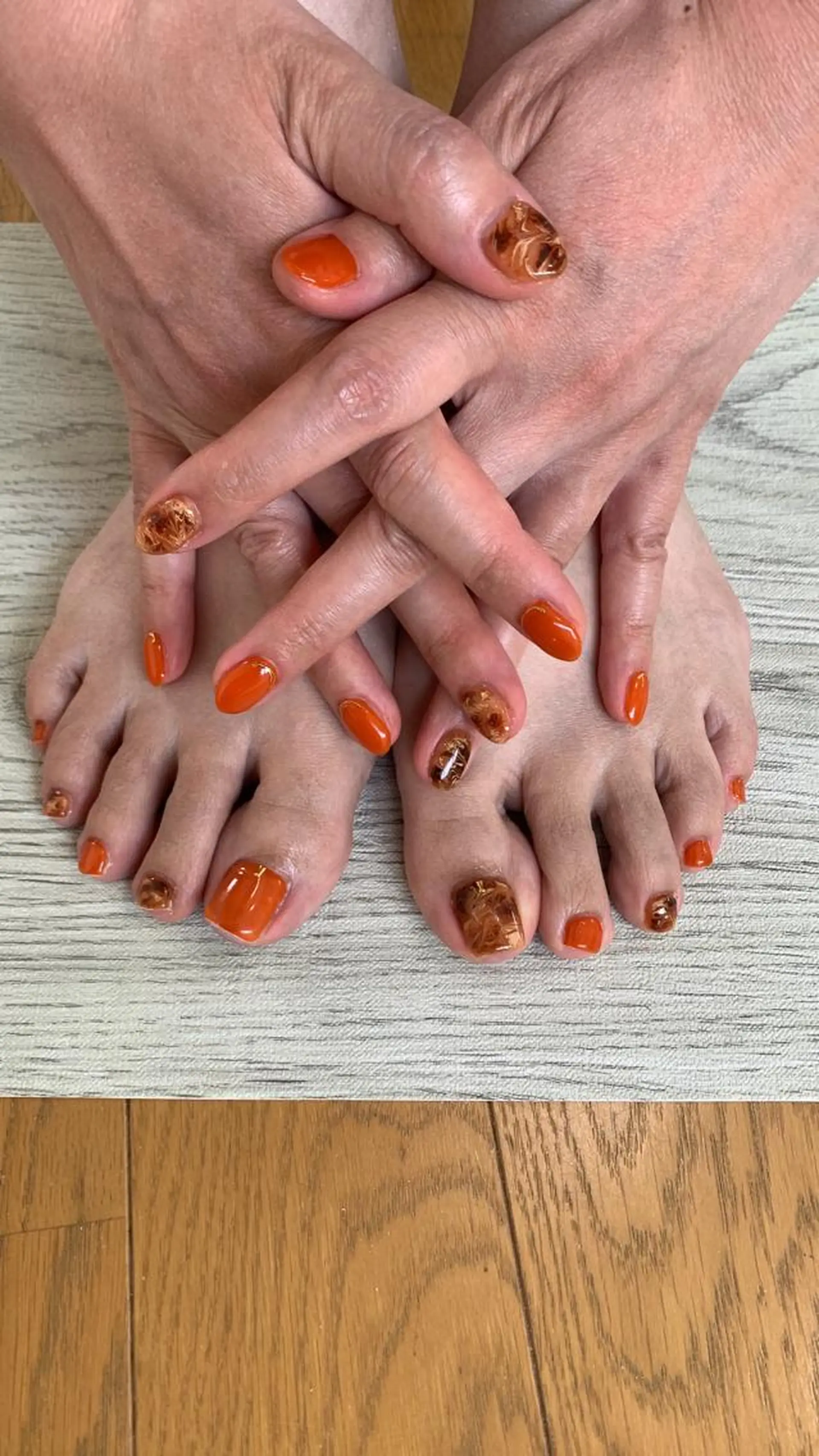 ネイル アートネイル フットネイル 大理石ネイル(マーブル) おそろいネイル 持ち込み ハンドネイル フットネイル Adite nailのネイルデザイン