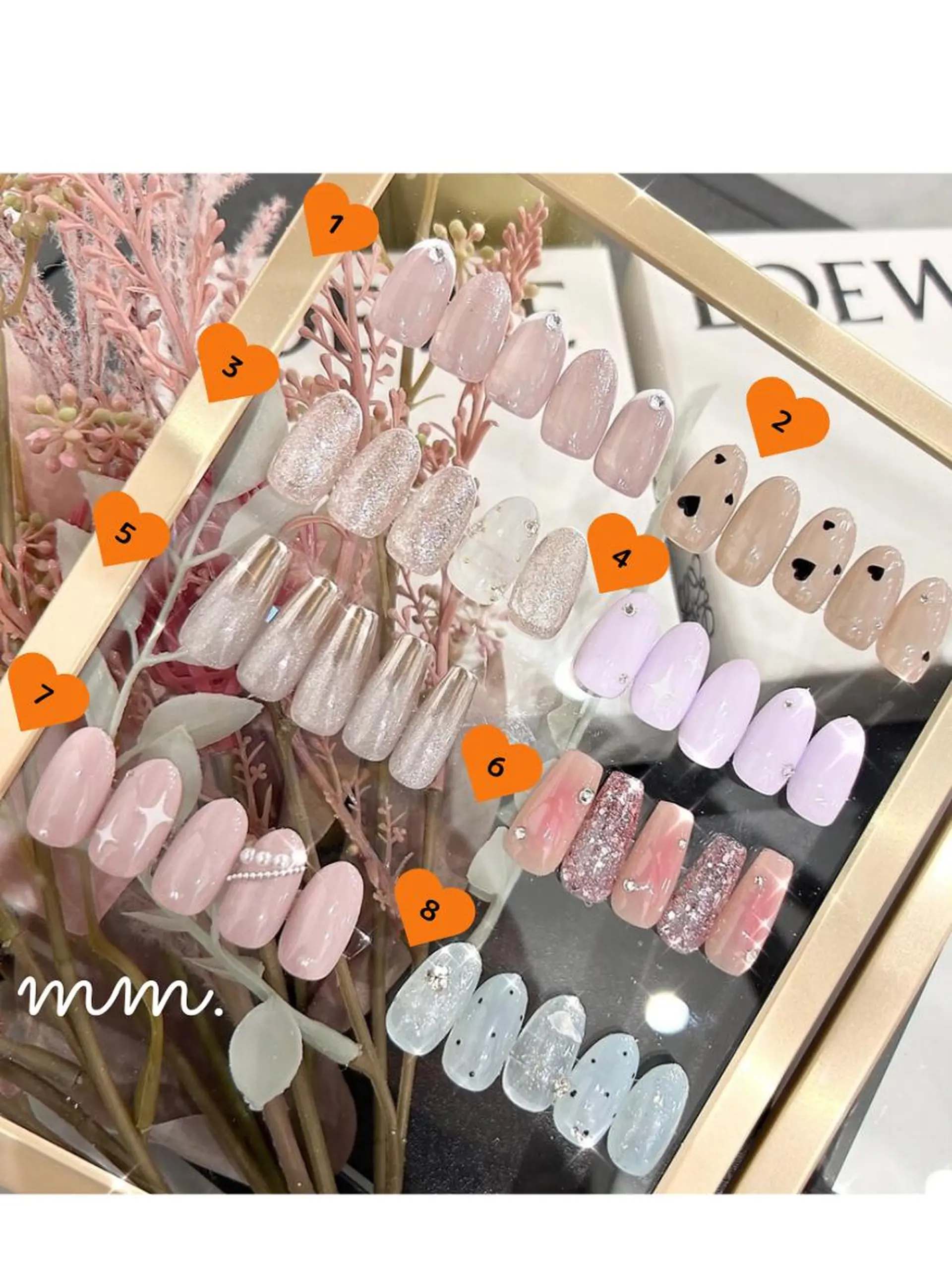 ネイル ワンホンネイル ハンドネイル 🩷🩵mm.大宮 Riyo🧸🩵🩷のネイルデザイン