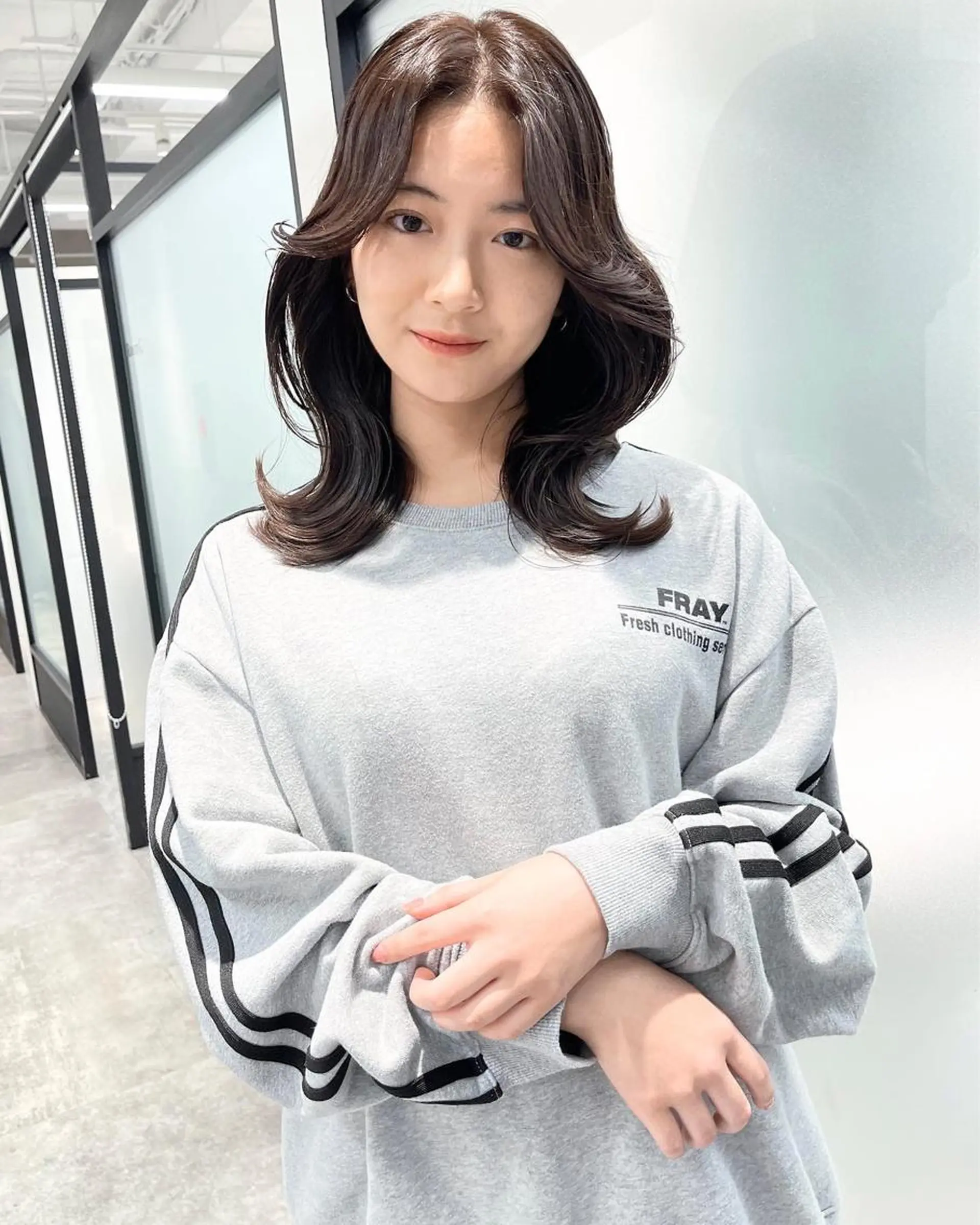 ミディアム 韓国風ヘア レイヤーカット カット ヘアカラー トリートメント 韓国レイヤーカット 髪質改善▫️水野有真のヘアスタイル