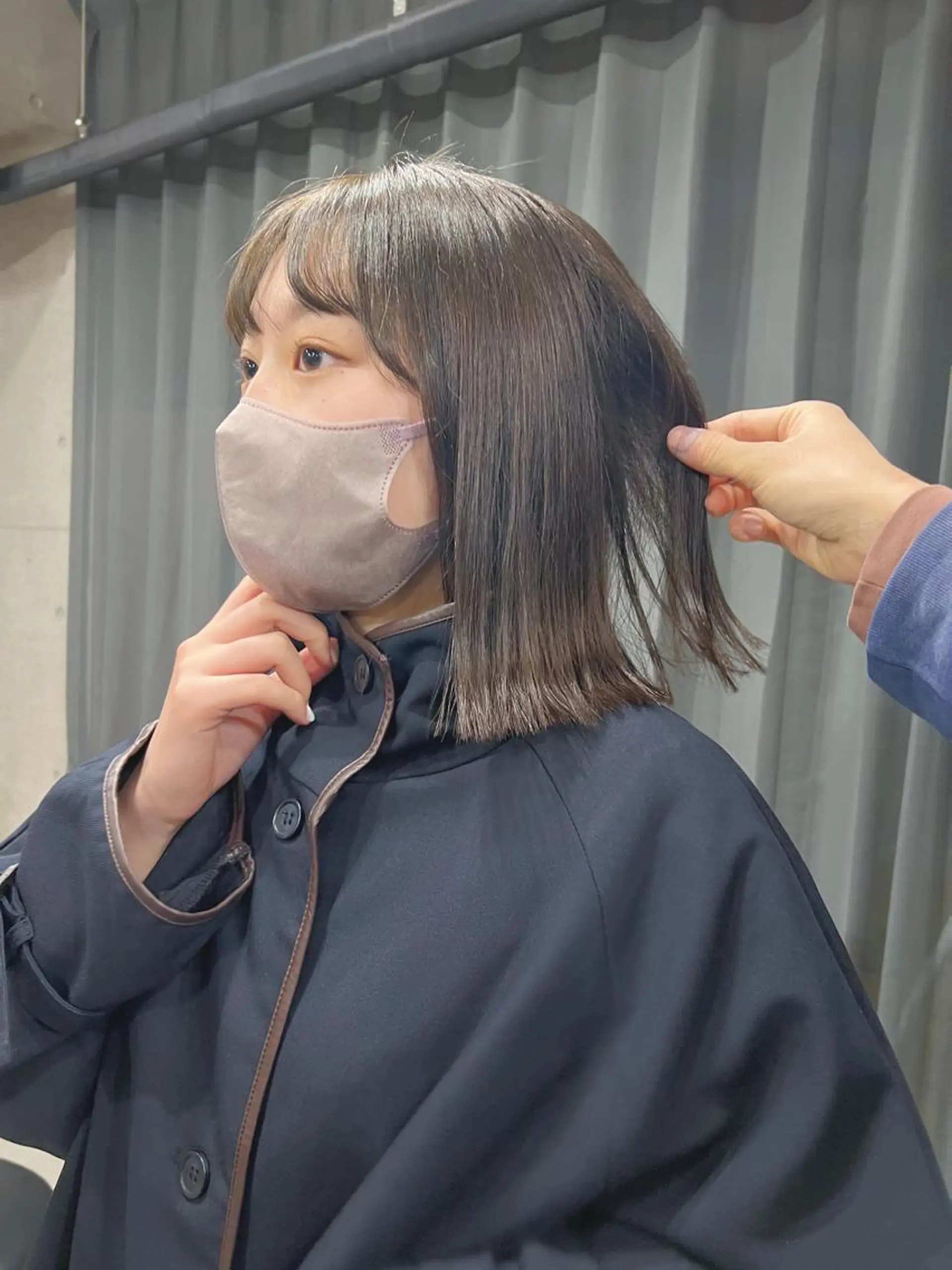 ミディアム カラー ボブパーマコテ巻き風 パーマNo1深江秀平のヘアスタイル