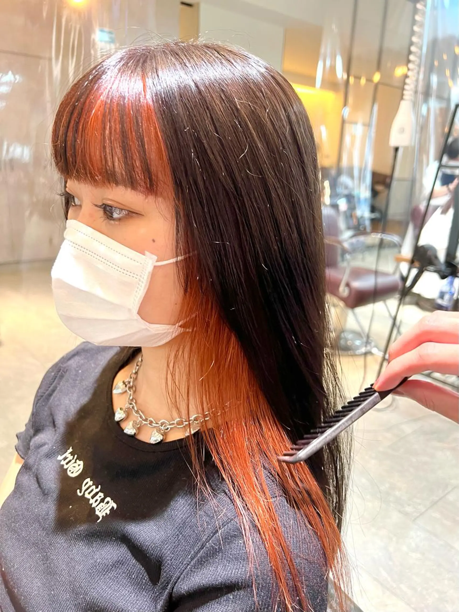 セミロング カラー ヘアアレンジ ヘアカラー トリートメント ヘッドスパ ヘアセット 🌈インナーカラー ‘ショウマ’🌈のヘアスタイル