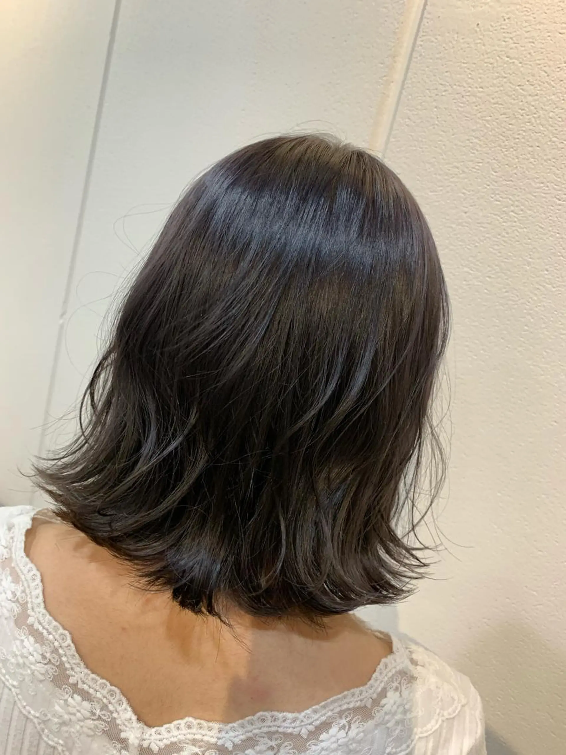 ミディアム カラー グレージュ パープルカラー パープルグレージュ Lolonois梅田 /Okazaki:)のヘアスタイル