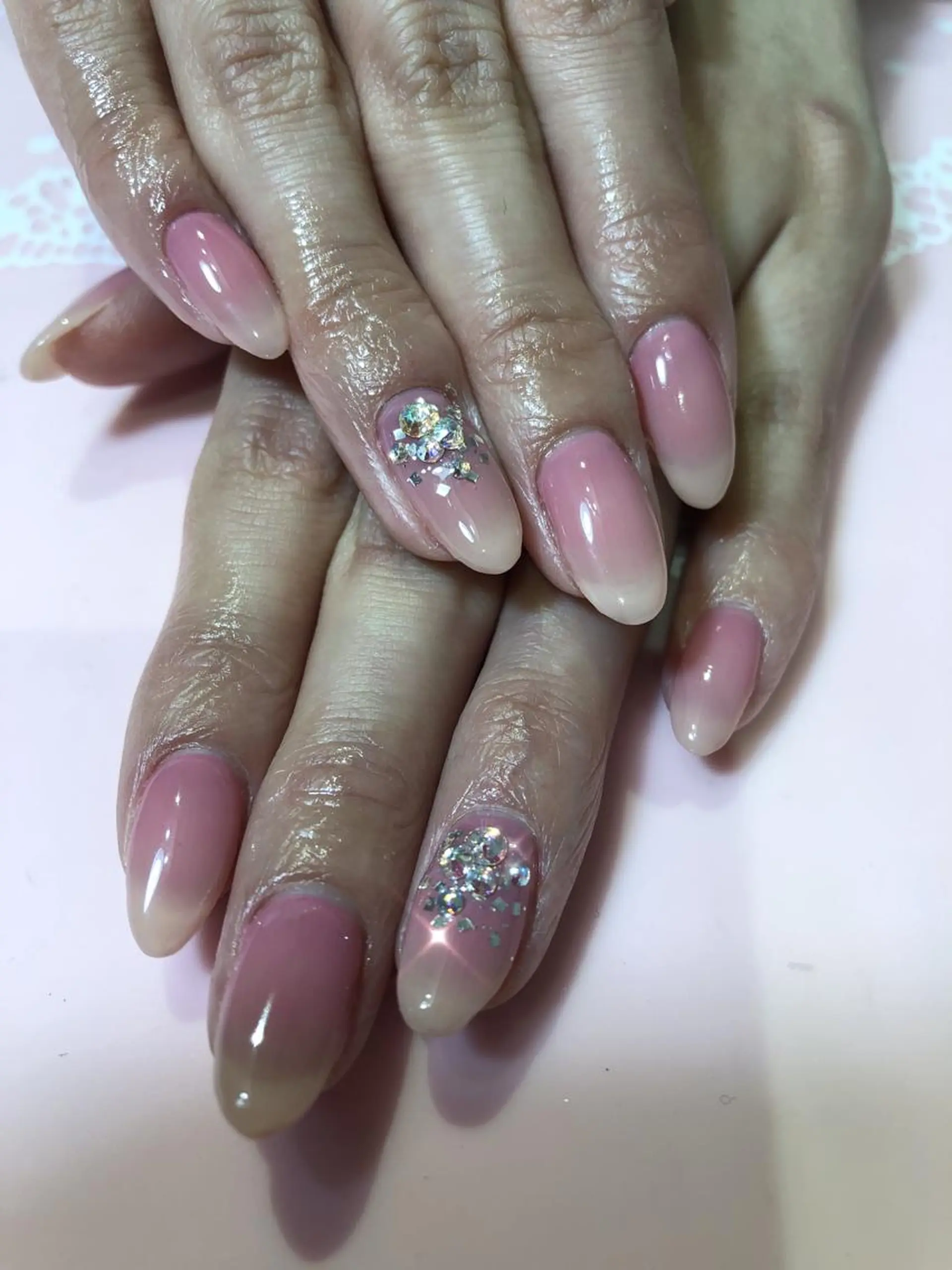 ネイル グラデーション ラメ(グリッター) シルバー ネイルサロン Sweetのネイルデザイン