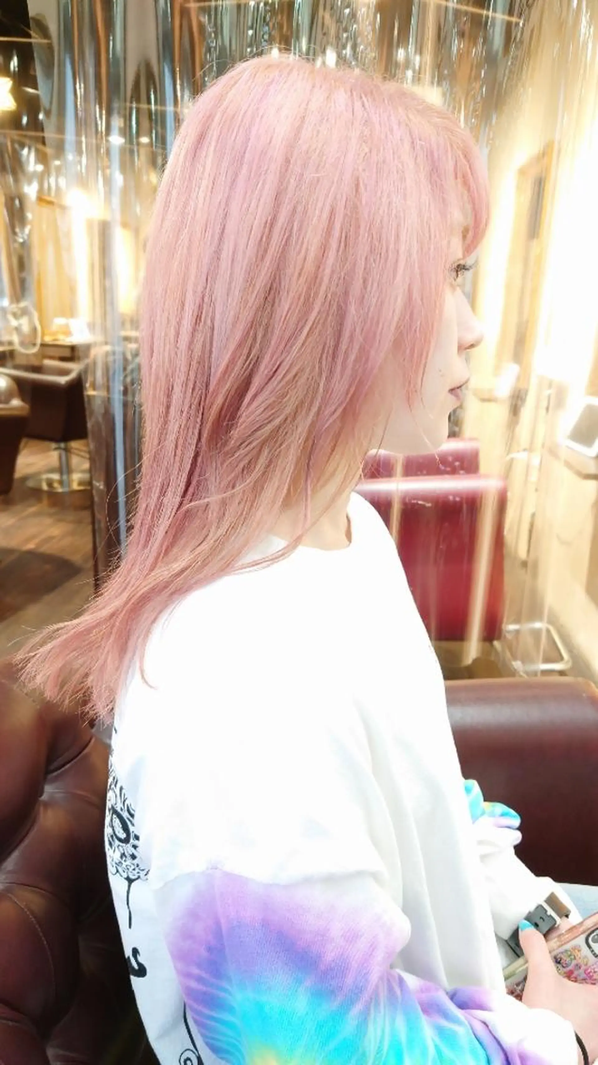 セミロング カラー ベージュカラー ブリーチ ピンクカラー ピンクベージュ ヘアカラー トリートメント 艶髪✨ブリーチ職人 井手正康のヘアスタイル