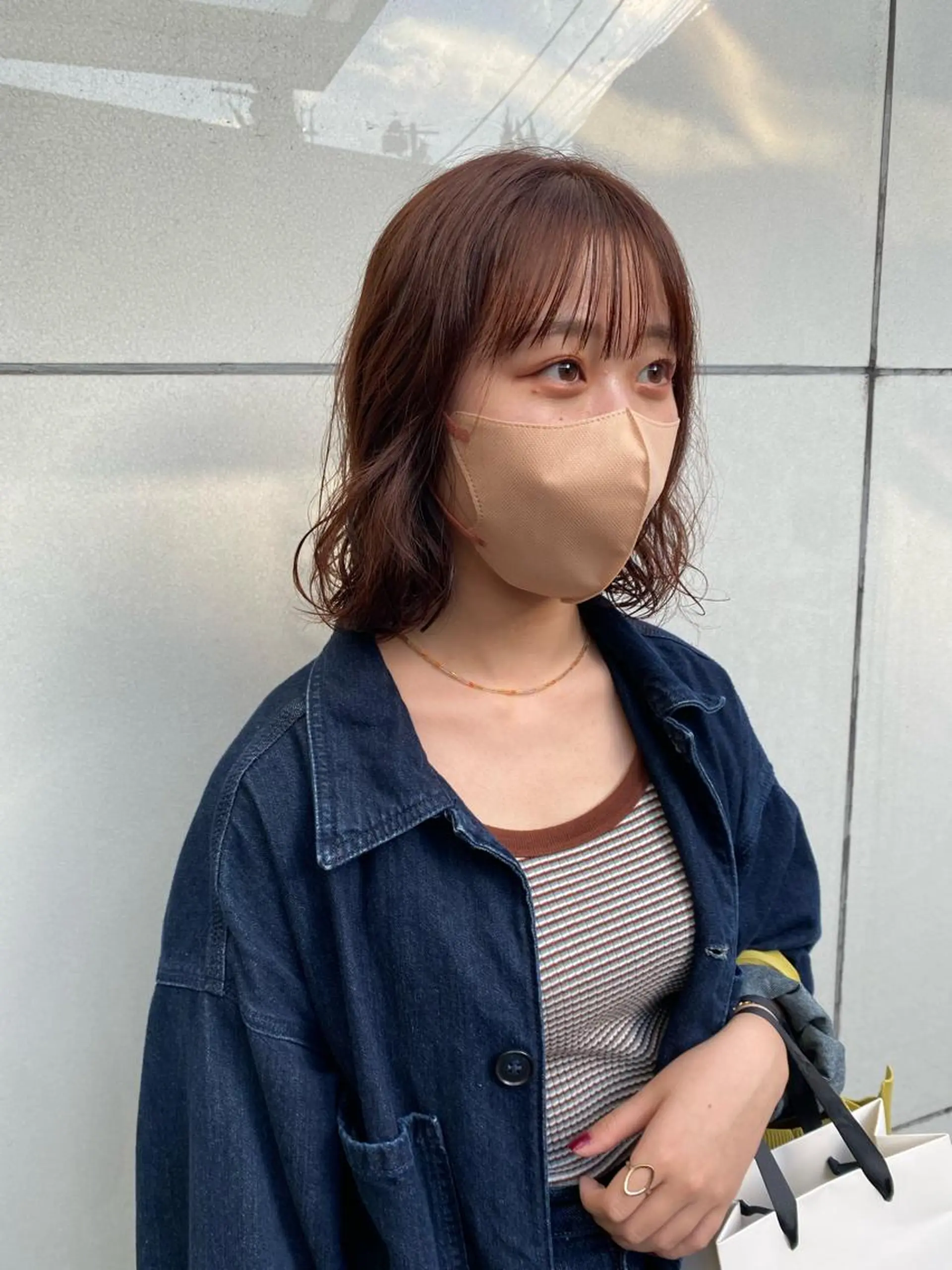 ミディアム カラー パーマ ヘアアレンジ ベージュカラー ブリーチ ブリーチなしカラー オレンジ オレンジベージュ SALOWIN原宿iori店所属・レイヤー🌟艶カラー 🕊まやのヘアスタイル