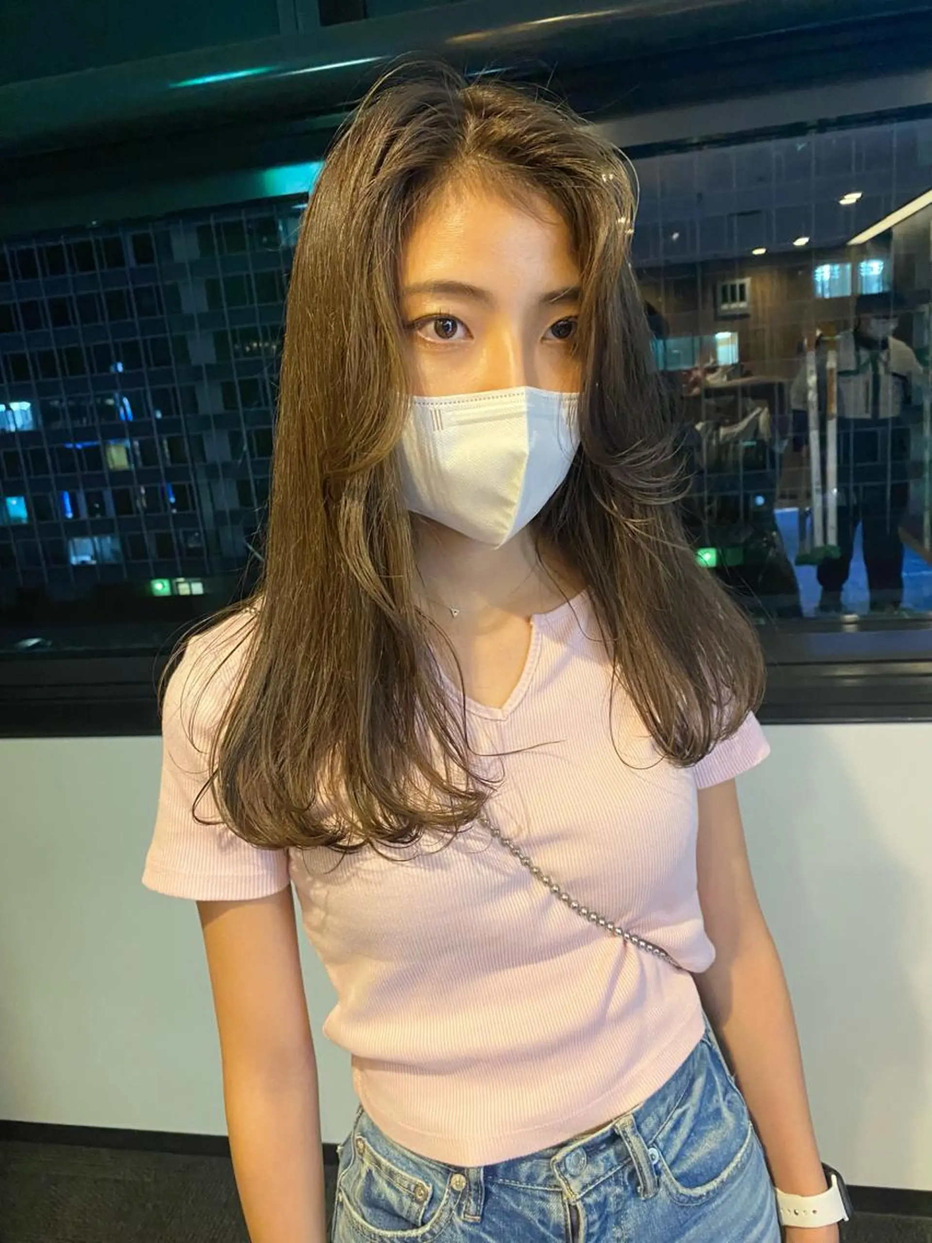 ロング カラー パーマ ヘアアレンジ 髪と音処　マトぺ所属・デザインカラー/ボブ ブリーチカラー/ユリのヘアスタイル