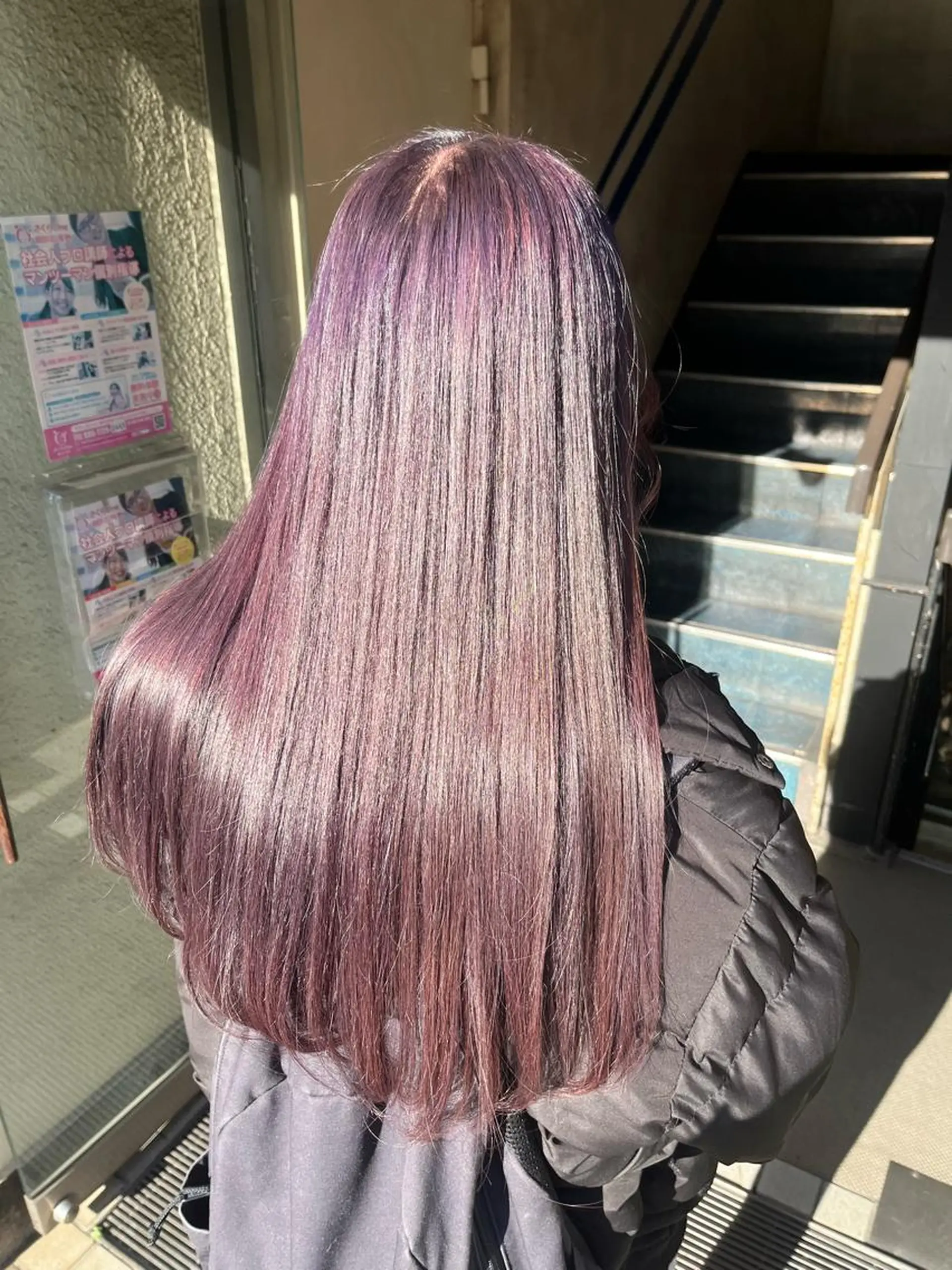 ロング カラー パープルカラー 艶髪/ハイトーン/ ヘアセット/モエノのヘアスタイル