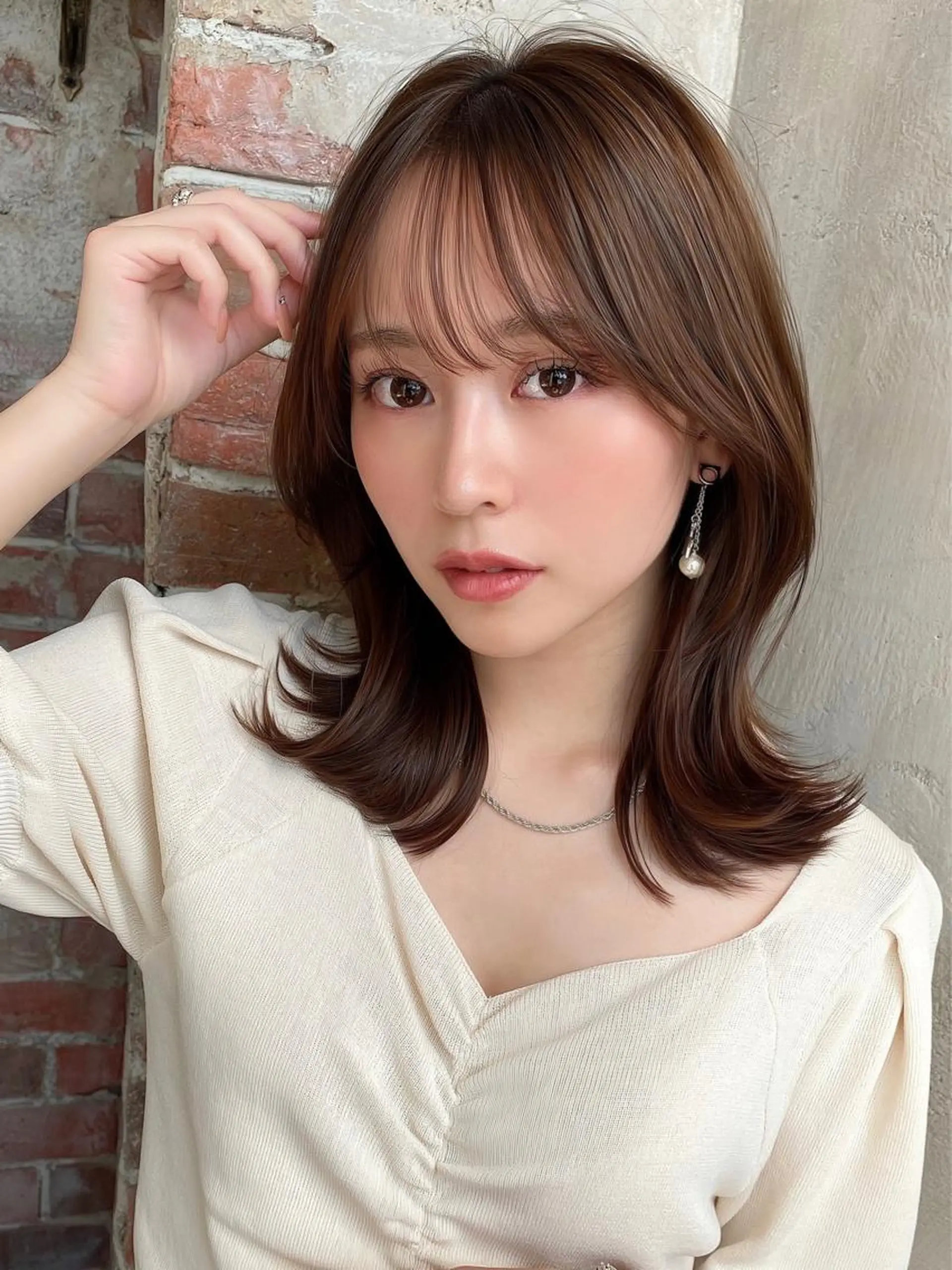 セミロング くびれヘア 髪質改善 縮毛矯正 🧡くびれヘア/前髪 顔周り🧡久原結衣のヘアスタイル