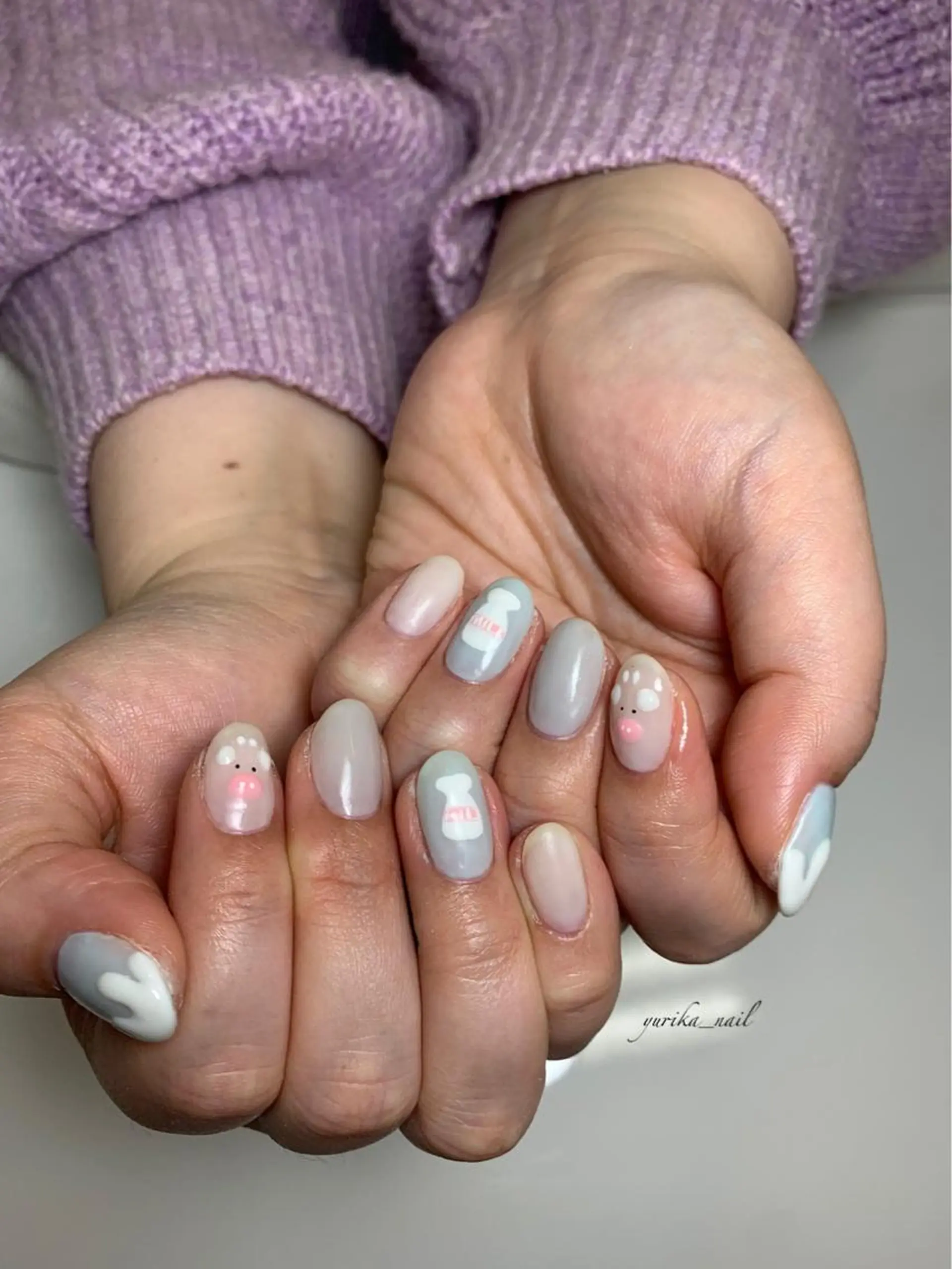 ショート カラー パーマ ヘアアレンジ メンズ キッズ ネイル マツエク・マツパ yuri kaのネイルデザイン