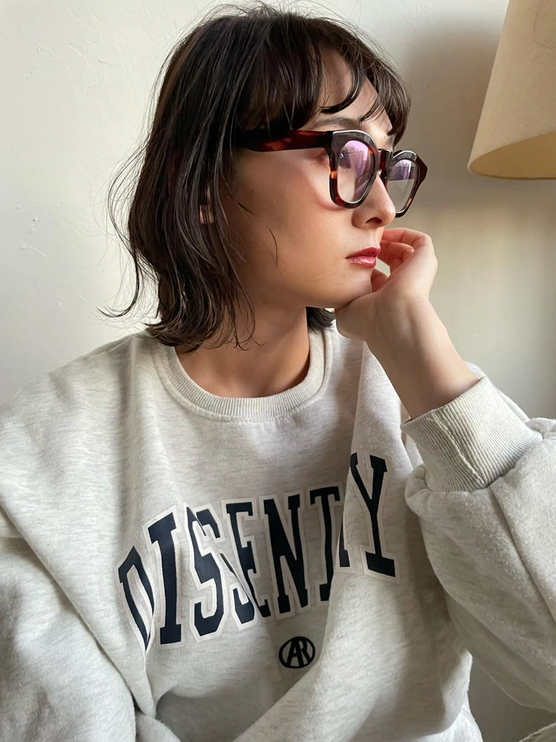 ミディアム カラー カット ヘアカラー トリートメント レイヤー/顔周り /AKARIのヘアスタイル