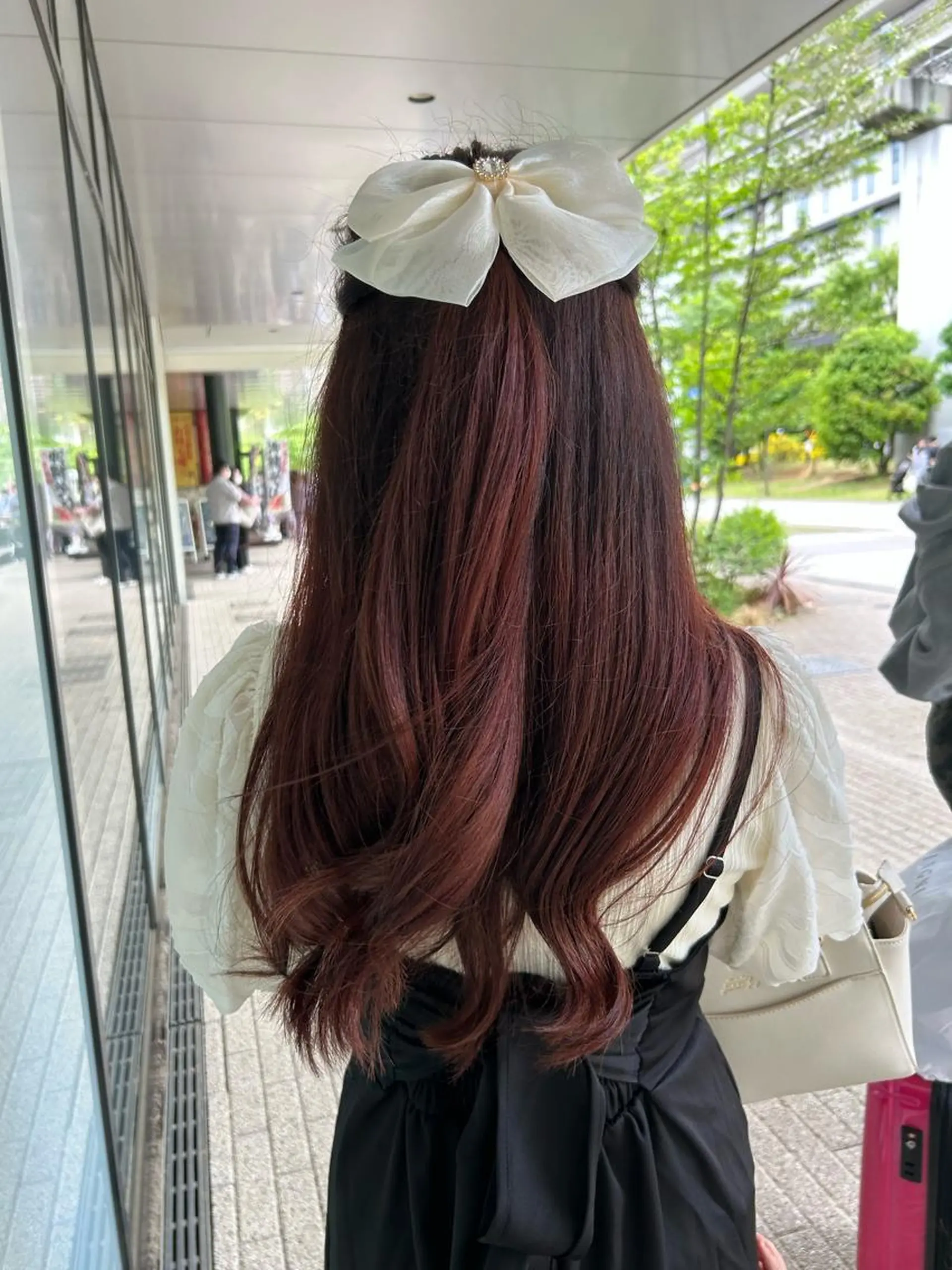 ロング カラー ピンクカラー 立川/ハイトーン/ 髪質改善/田中柚のヘアスタイル