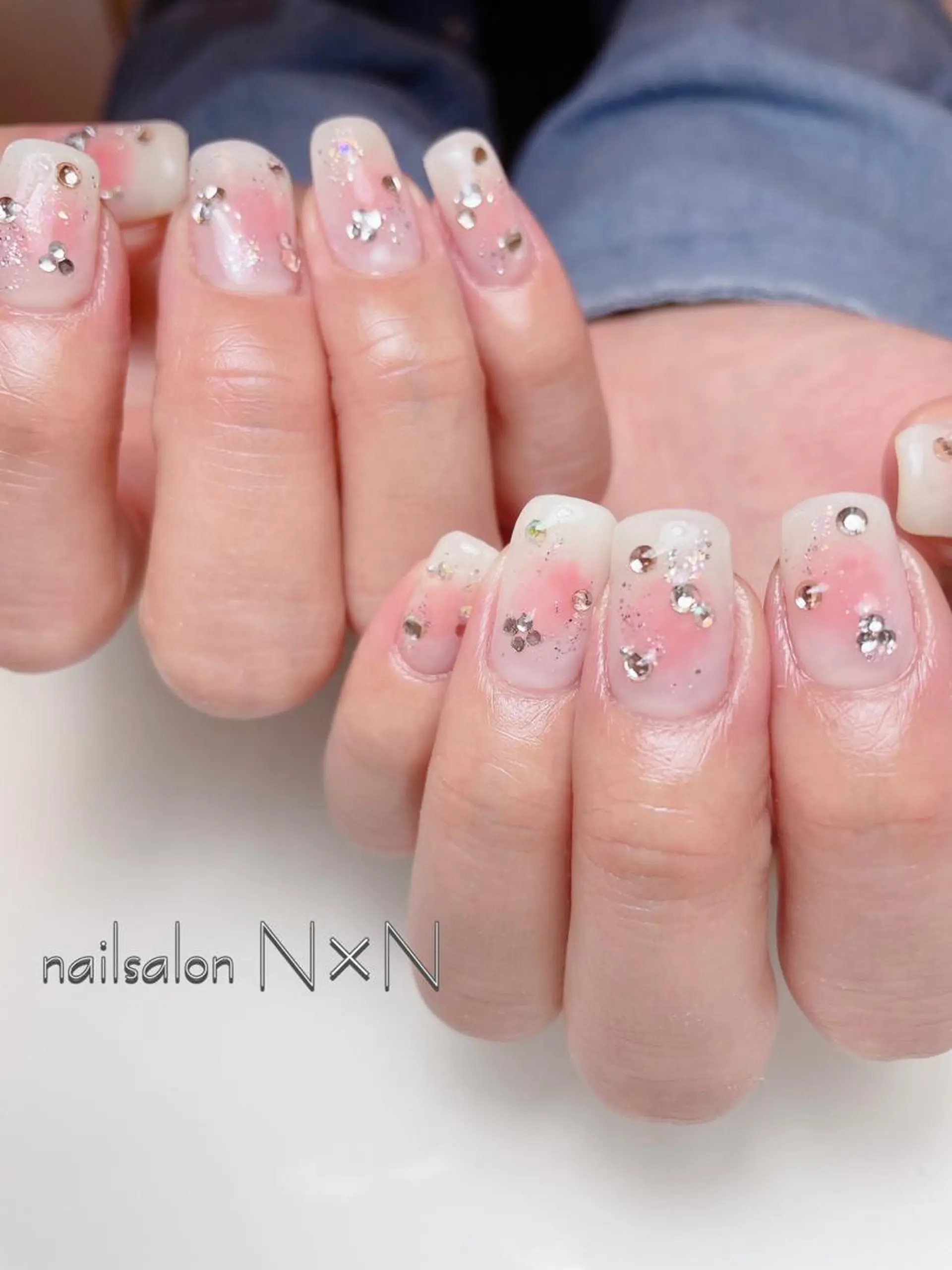 ネイル チークネイル ジェルネイル キラキラネイル ミラーネイル ニュアンスネイル nail salon N×Nのネイルデザイン