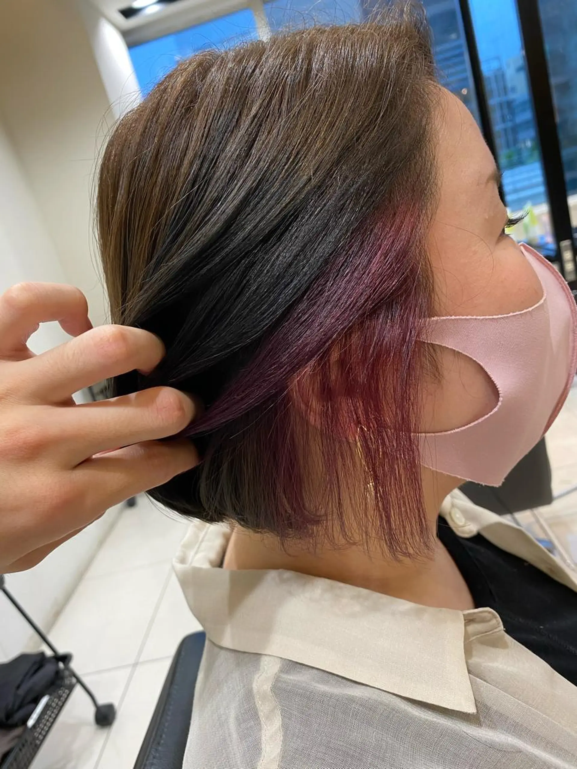 ショート カラー インナーカラー ピンクカラー ショートヘア adept北千住店所属・✨髪質改善＆ボブ✨ 近藤 凌のヘアスタイル