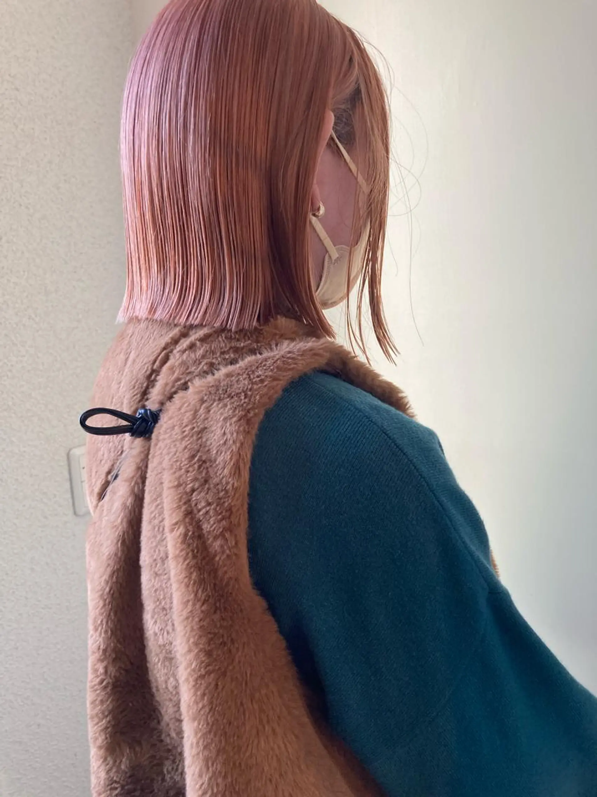 ミディアム カラー ブリーチ ピンクカラー ヘアカラー 小木曽智美 /ボブ/ショートのヘアスタイル