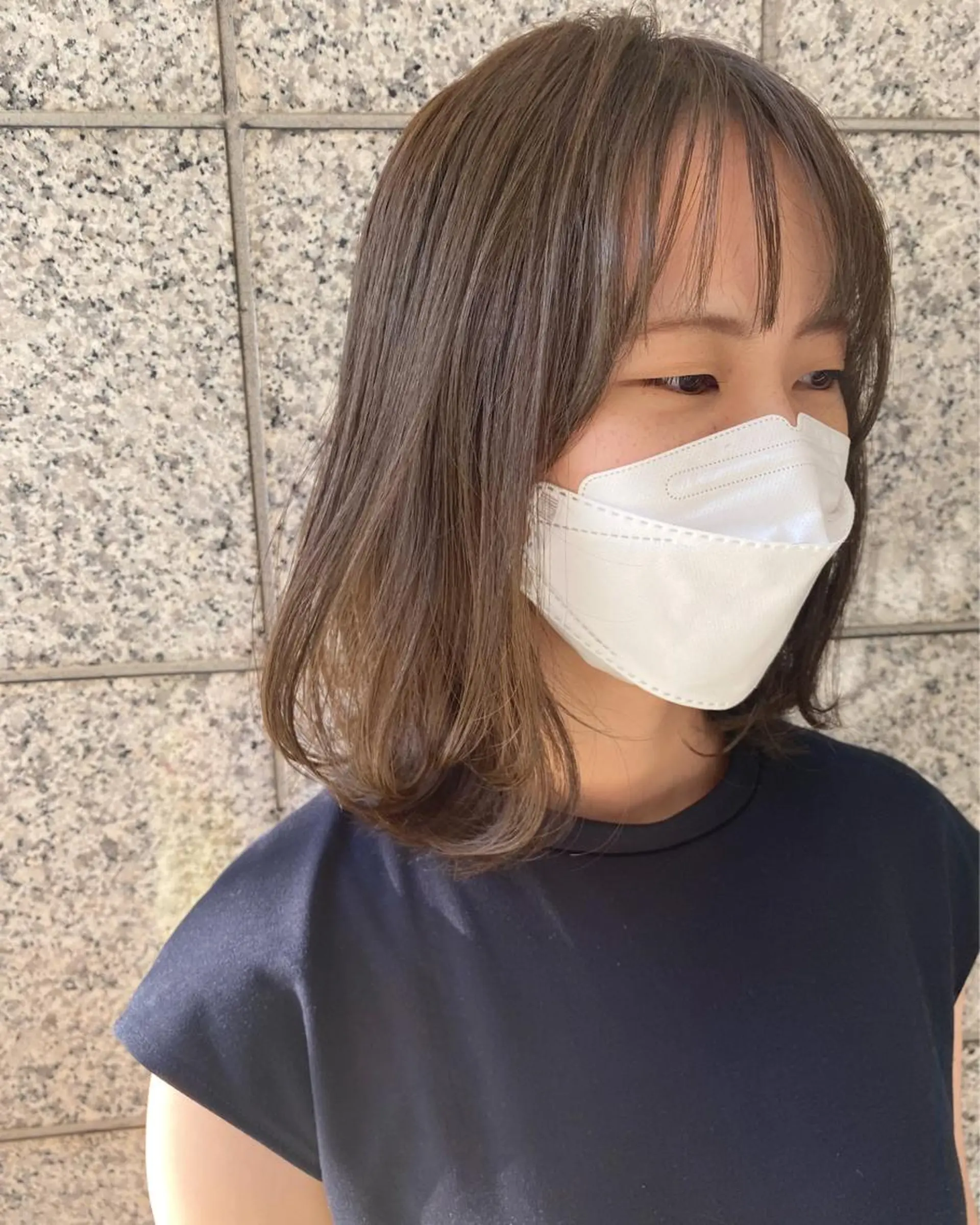 ミディアム カラー ベージュカラー ブリーチ 透明感カラー ブリーチなしカラー ANY mikuのヘアスタイル