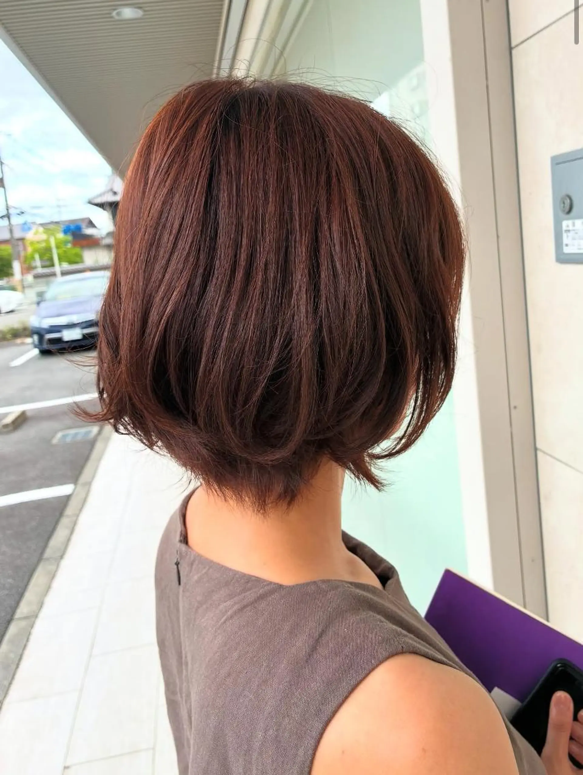 ショート ピンクブラウン ヘアカラー 奥村　大地 ◎カラーが得意ですのヘアスタイル