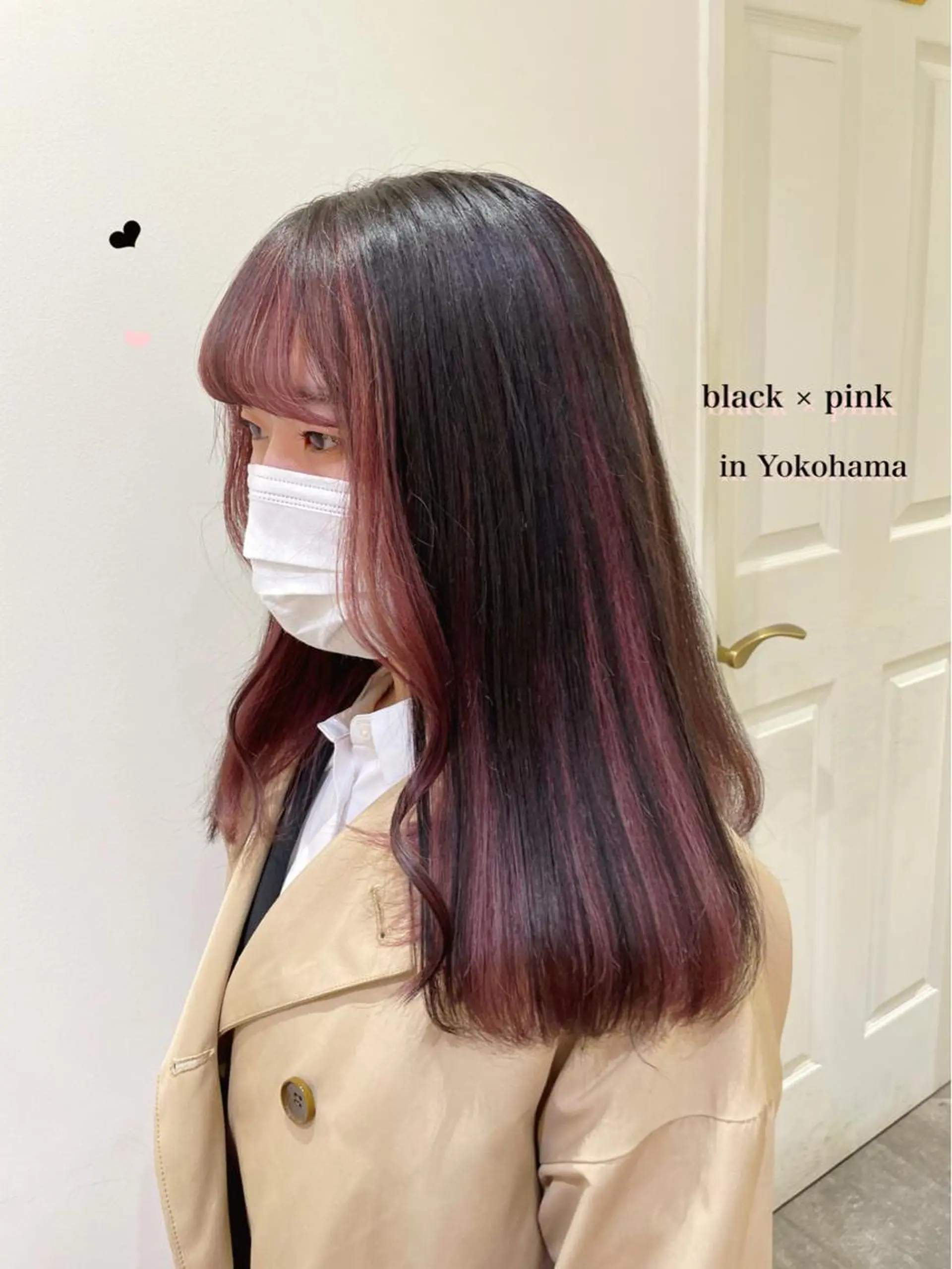 セミロング カラー 黒髪 ラベンダーカラー ピンクカラー ピンクラベンダー エクステ/ハイトーン 🐏☁️miminaのヘアスタイル