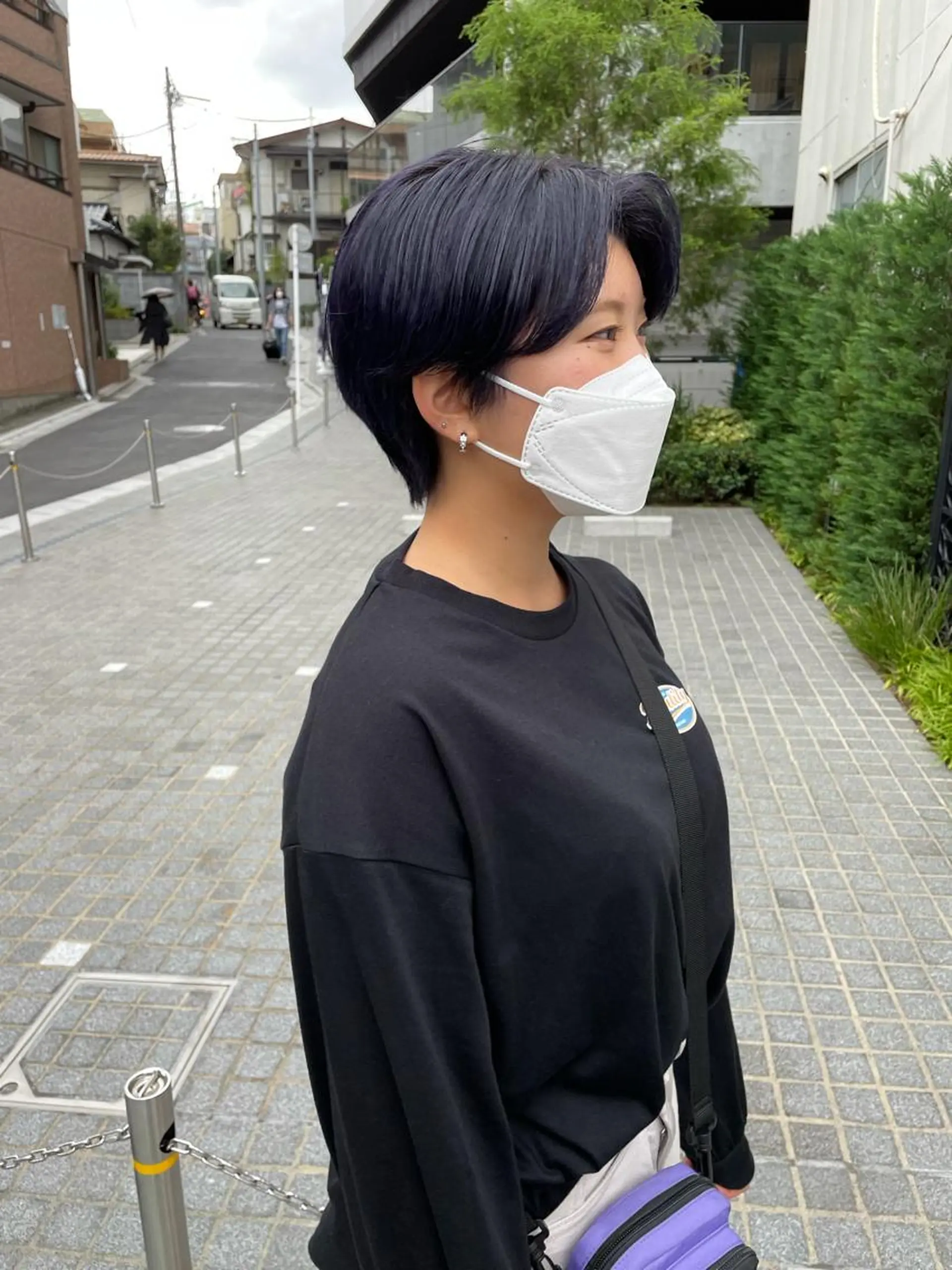 ショート カラー ネイビーカラー パープルカラー カット ヘアカラー トリートメント パーマ/透明感カラー /ボブ/吉田一生のヘアスタイル