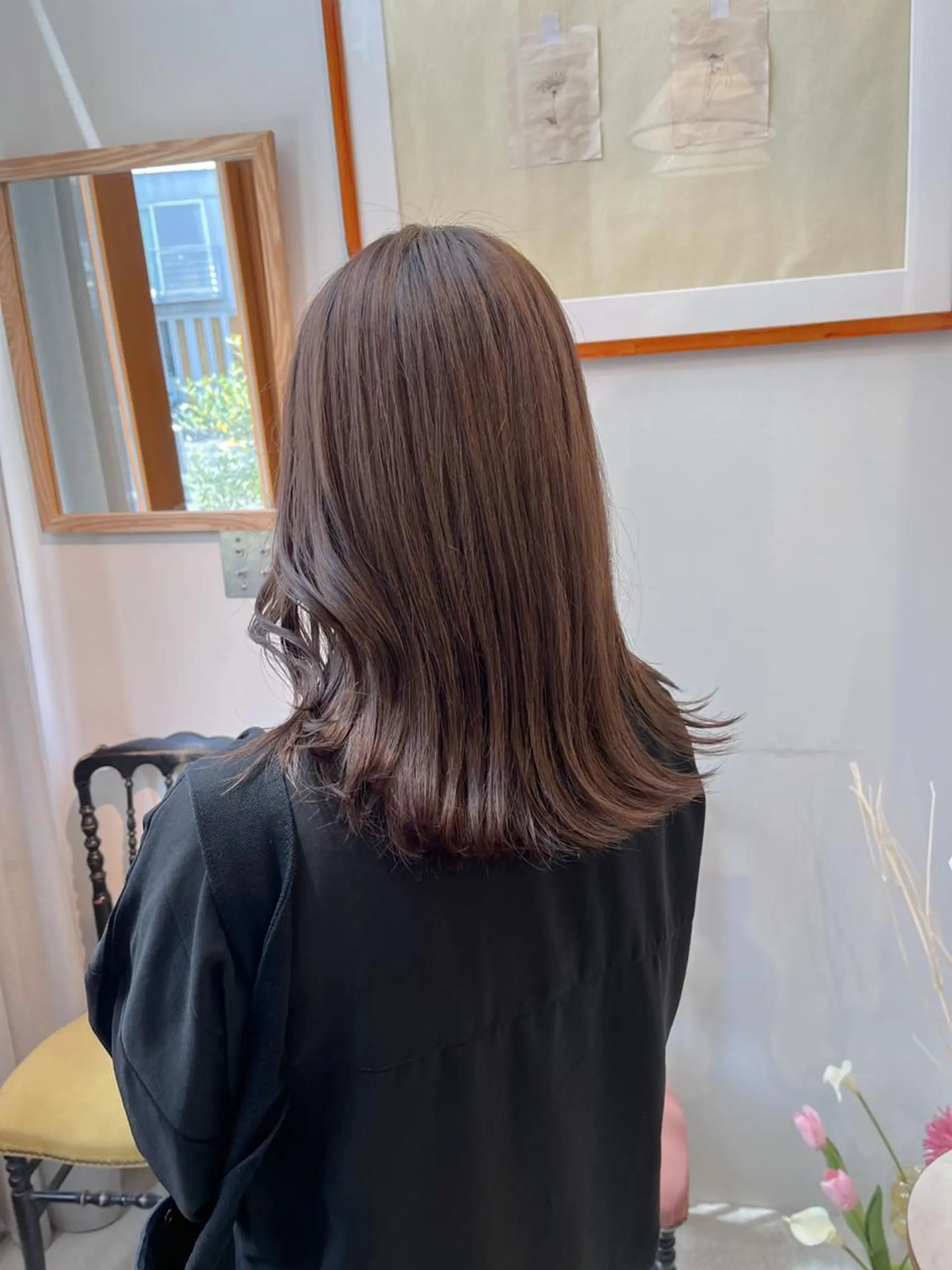 セミロング カラー ベージュカラー 透明感カラー ラベンダーカラー ラベンダーベージュ カット ヘアカラー トリートメント ボブ/色素薄めカラー RISAのヘアスタイル