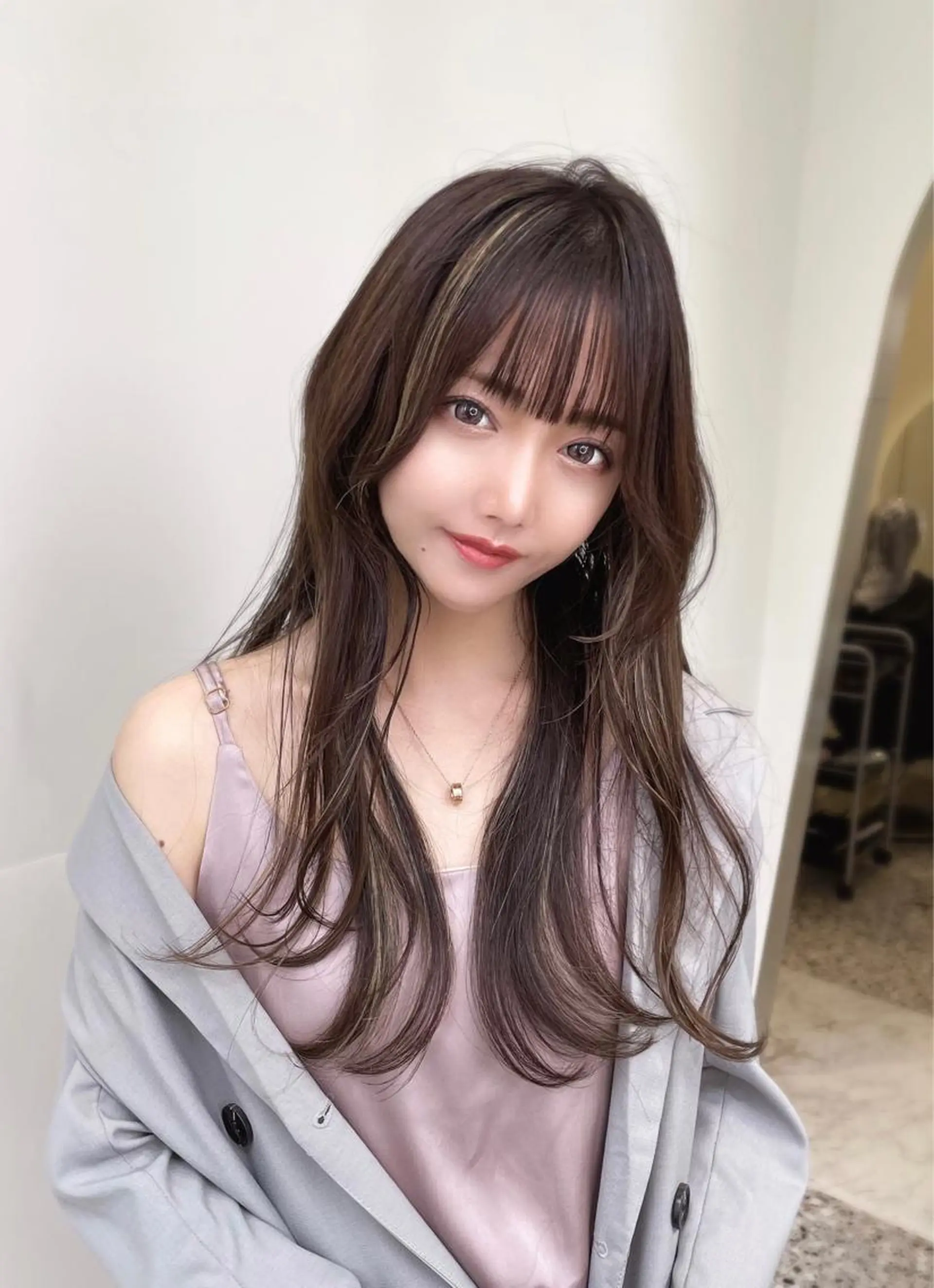 セミロング 似合わせカット サイドバング レイヤー/ハッシュ 渋谷/サッタのヘアスタイル