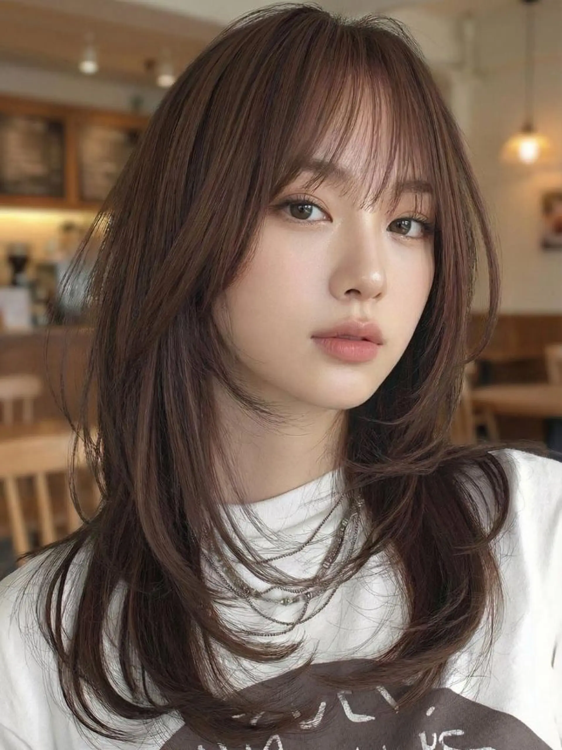 カラー セミロング カット ヘアカラー トリートメント 🪡韓国レイヤー /髪質改善/菊池🪡のヘアスタイル