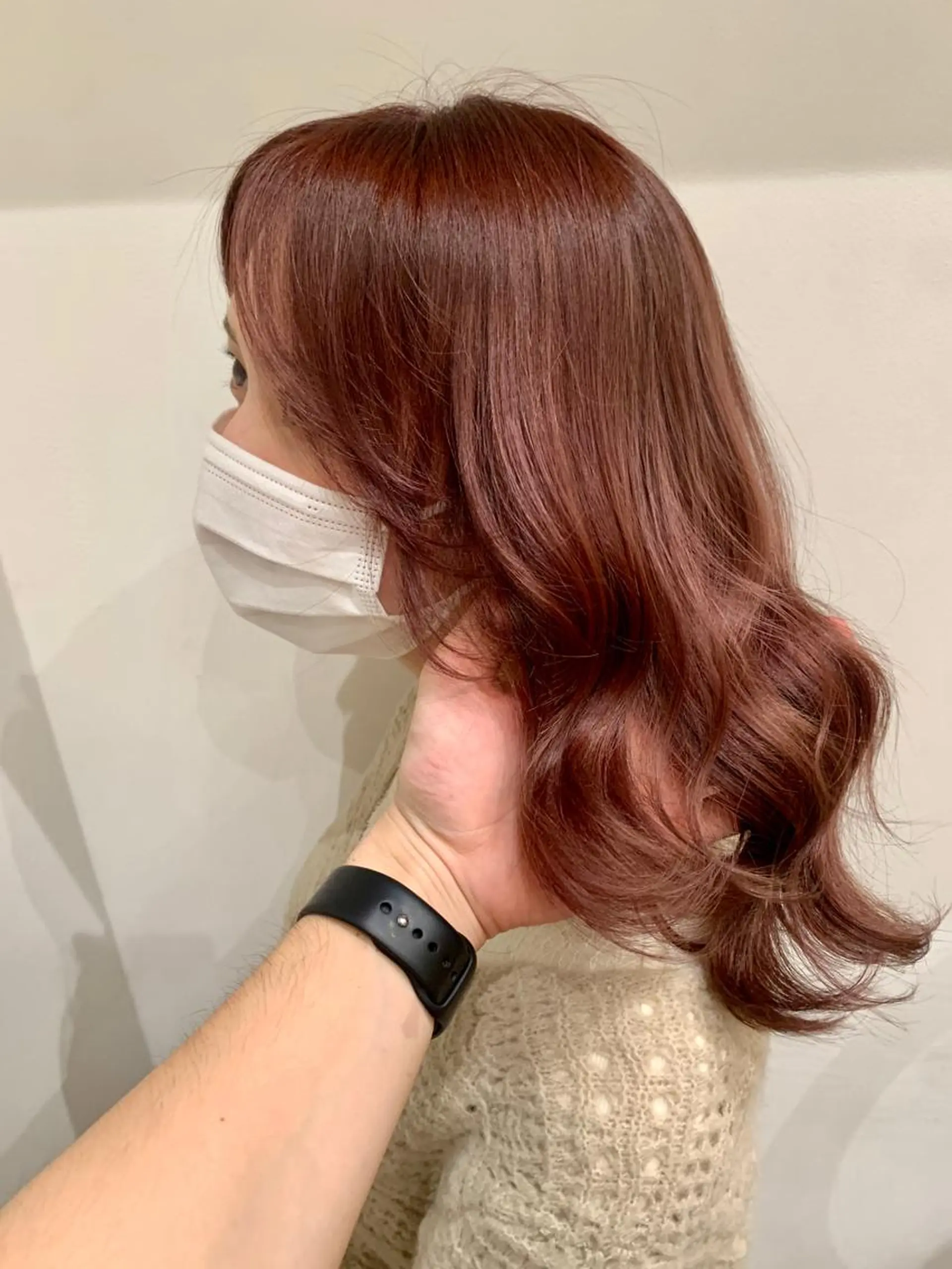 カラー ローズカラー 原田 大希のヘアスタイル