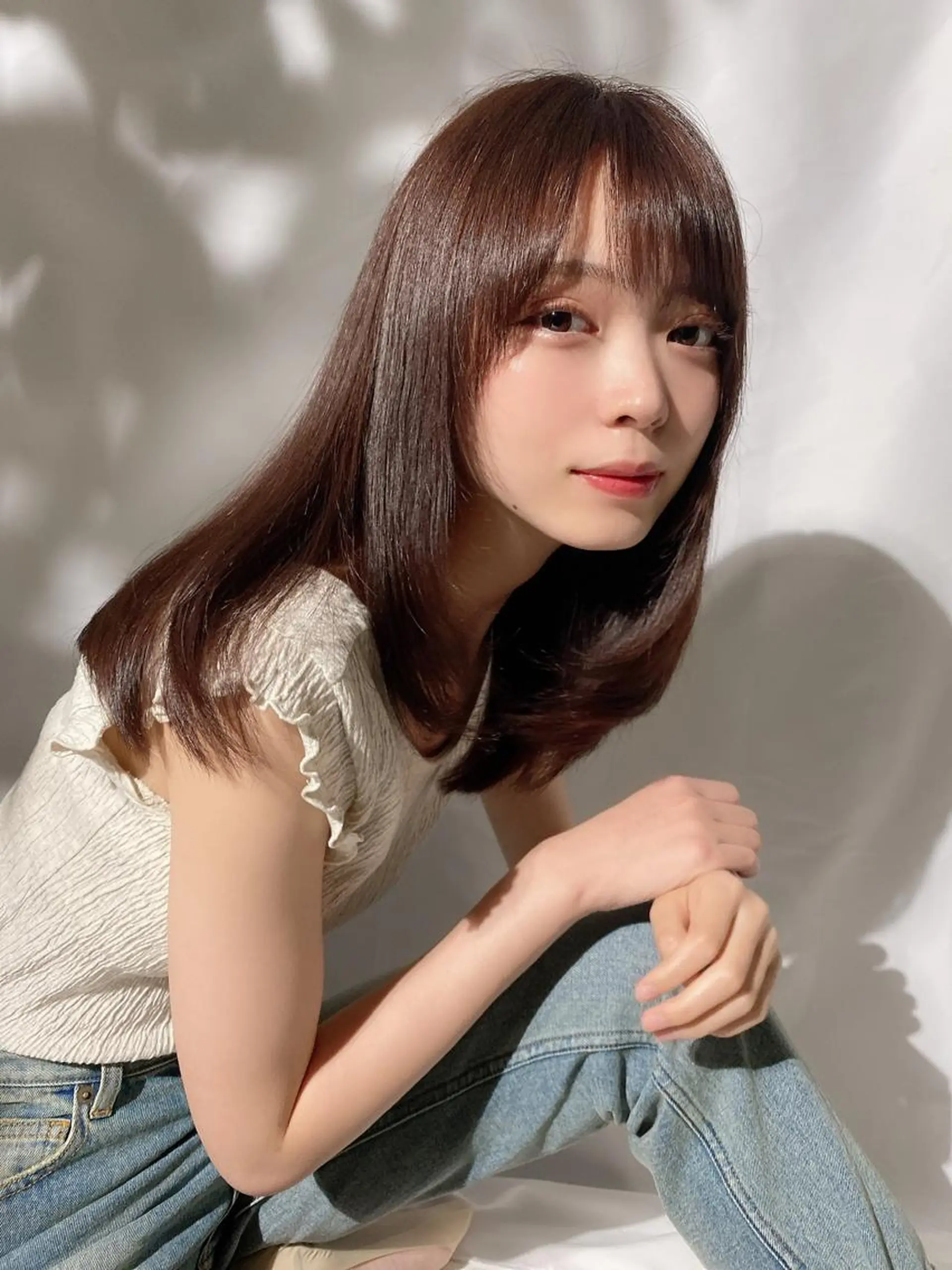 セミロング カラー バレイヤージュ ブリーチ ケアブリーチ ダブルカラー ハイライトカラー カット ヘアカラー トリートメント 新宿✨顔周りカット 韓国ヘア/坂本亜裟海のヘアスタイル