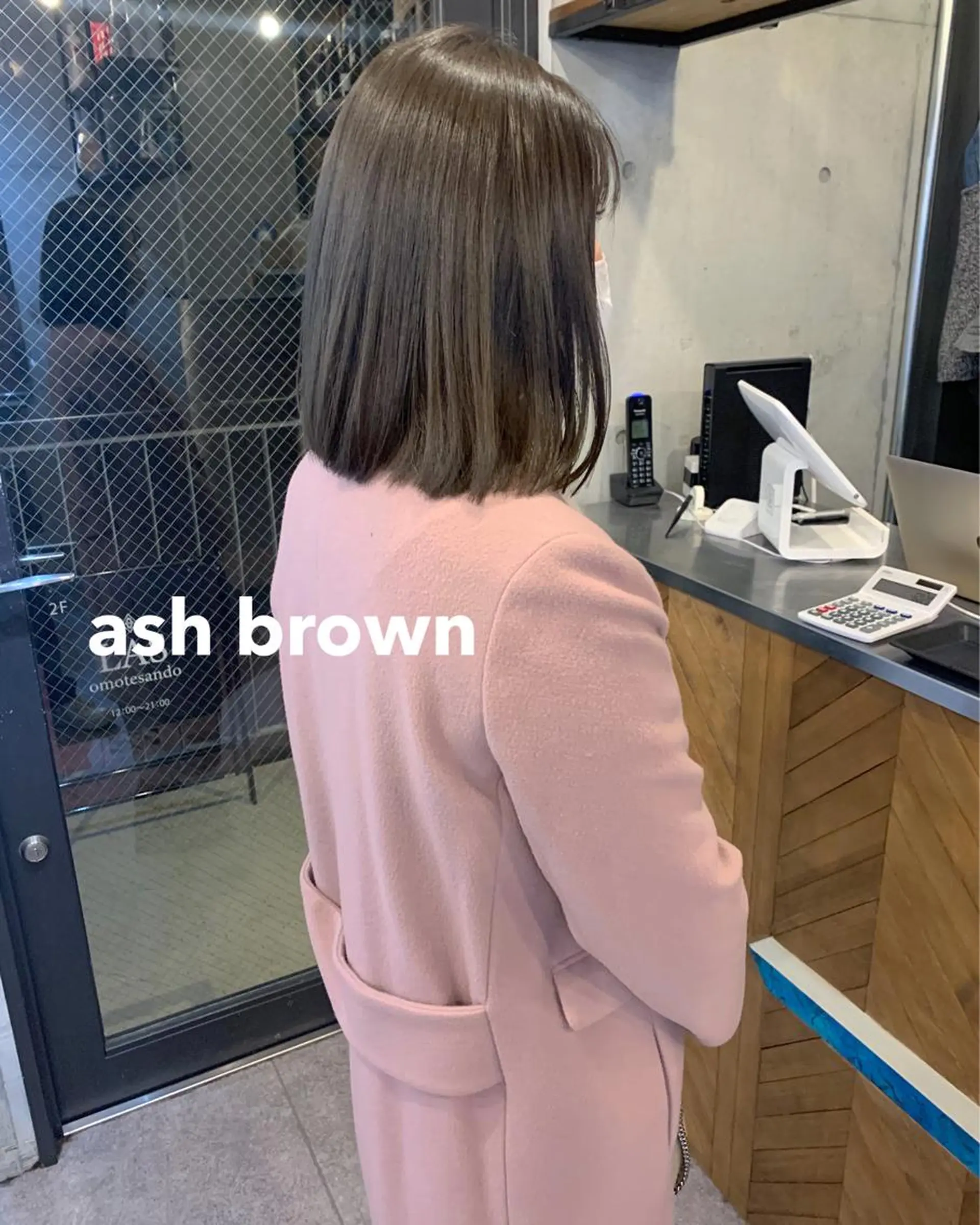 ショート カラー アッシュ アッシュブラウン ブラウンカラー 柔らかブラウン/顔周 りレイヤー♡ユウシのヘアスタイル