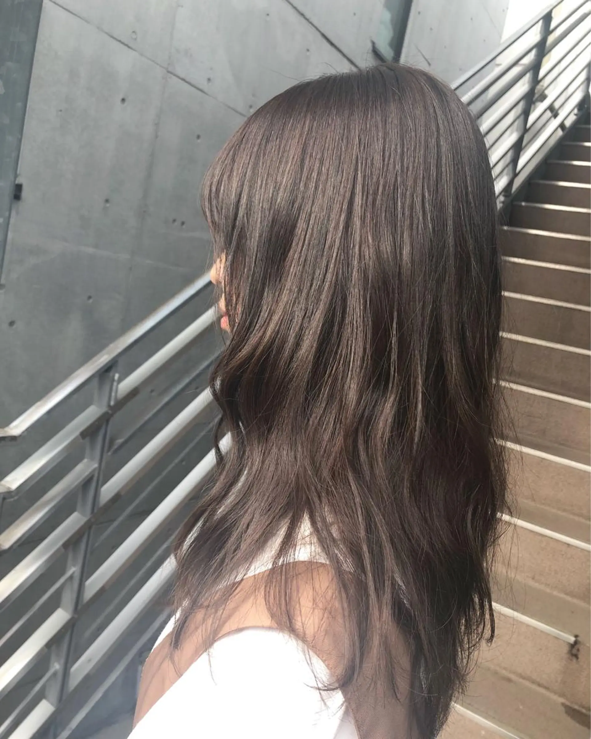 セミロング カラー ベージュカラー パープルカラー パーマ美容師 hanaのヘアスタイル