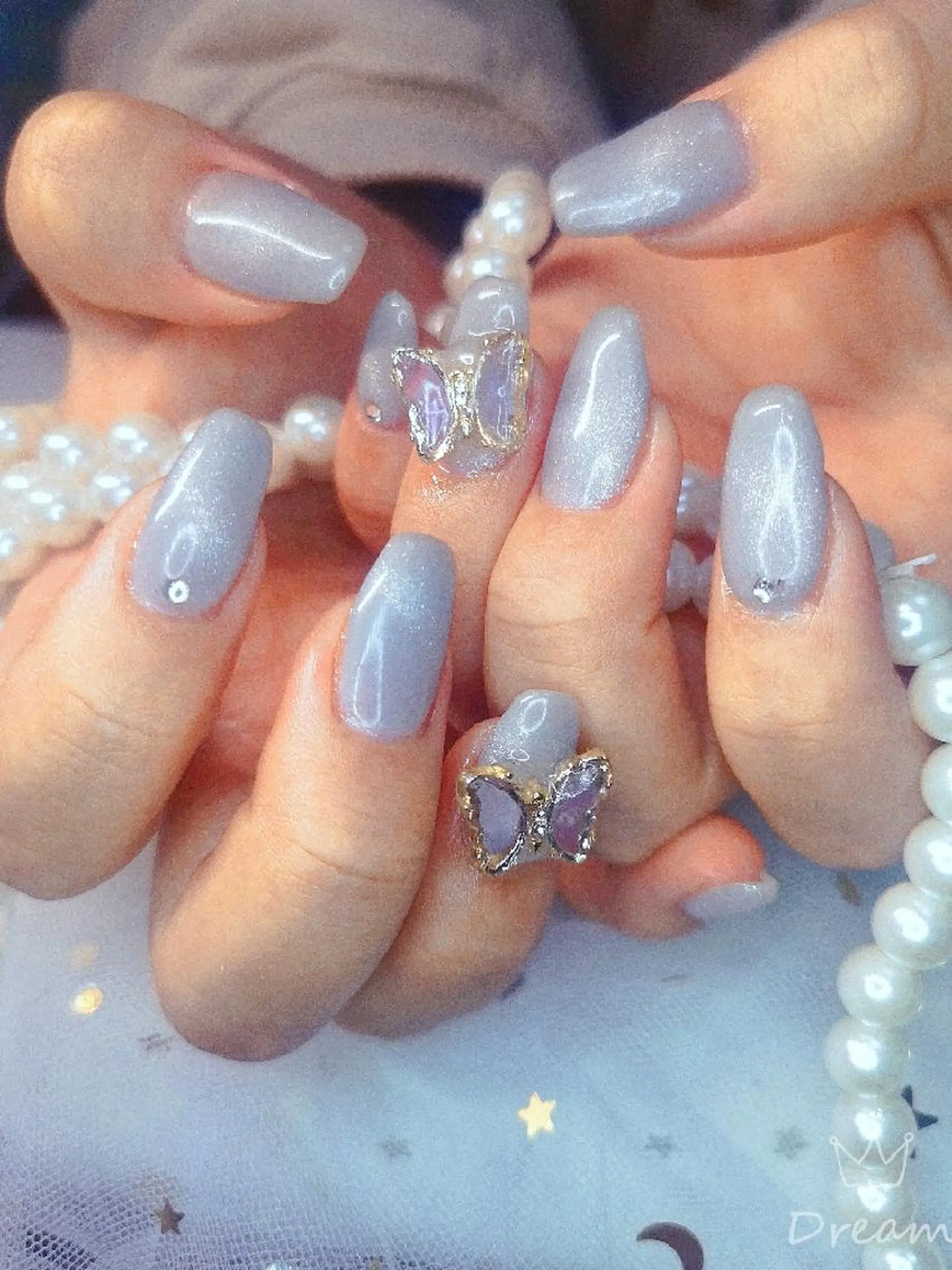 セミロング ネイル ハンドネイル ネイリストゆか💅 長さだし、深爪矯正のネイルデザイン