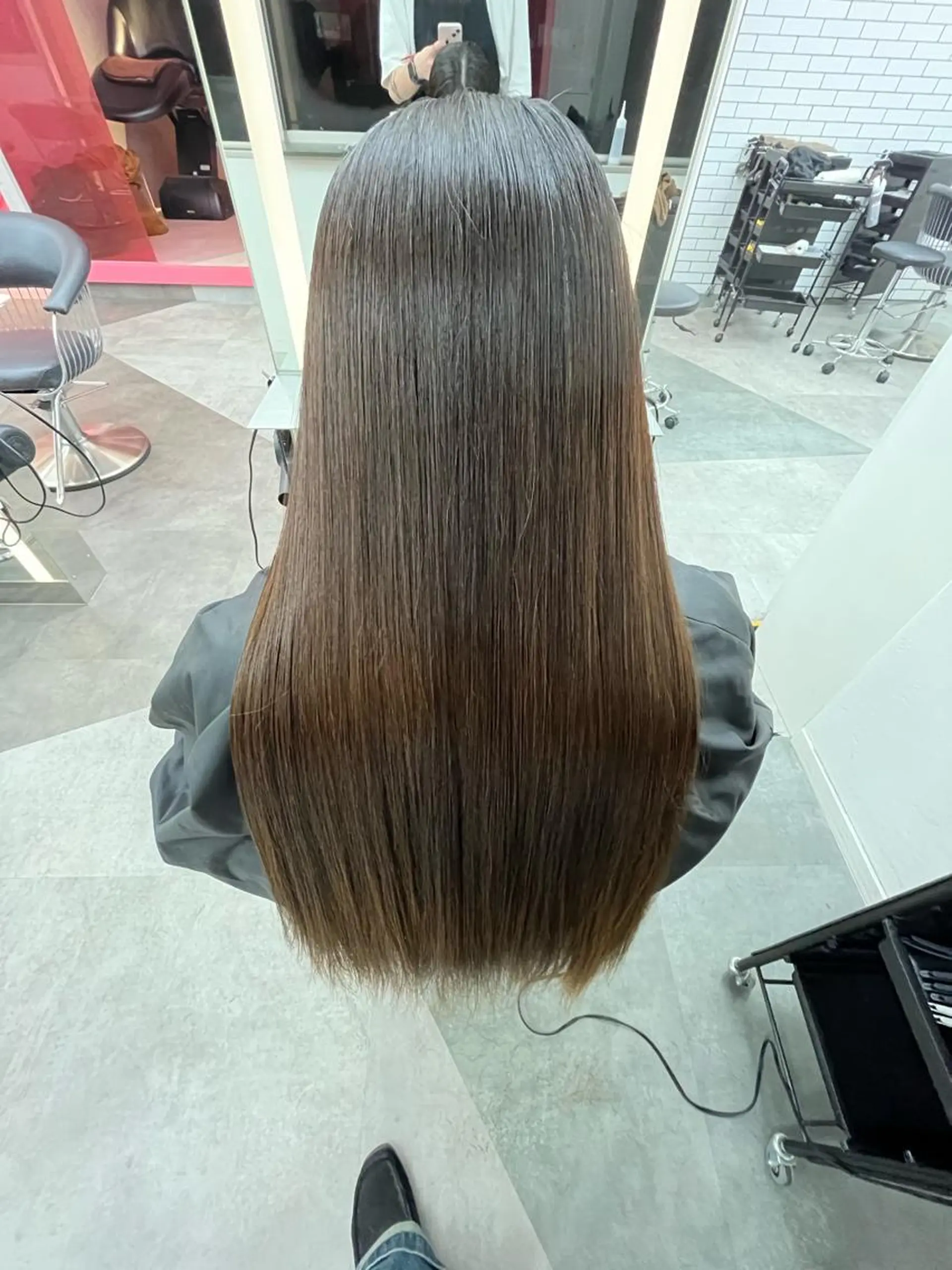 ミディアム 山崎/ボブ縮毛矯正 レイヤー髪質改善のヘアスタイル