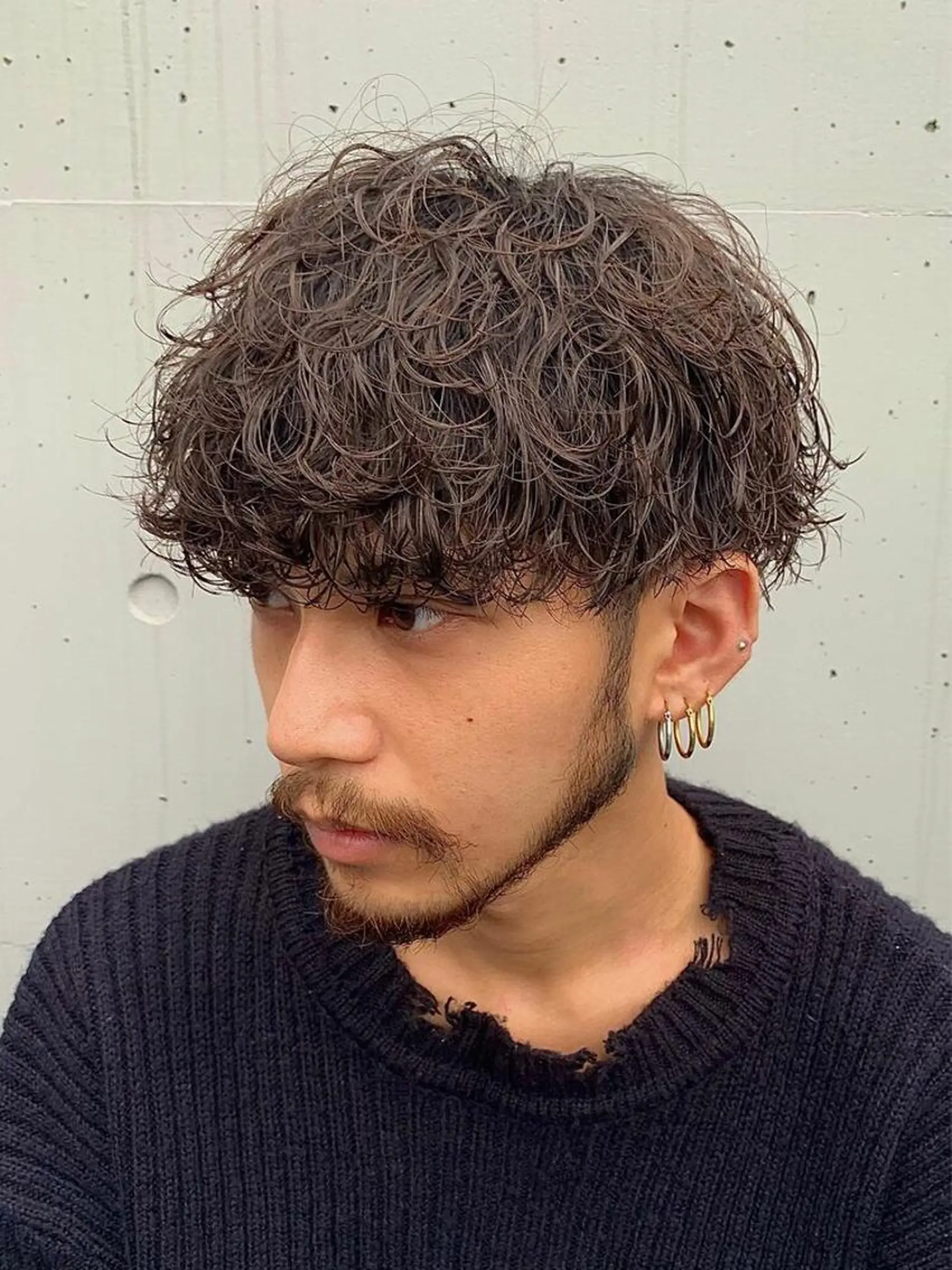 ショート パーマ メンズ メンズパーマ 波巻きパーマ カット ヘアカラー パーマ men's salon SOL所属・TAIYO帯広/ メンズパーマ/波巻きのヘアスタイル
