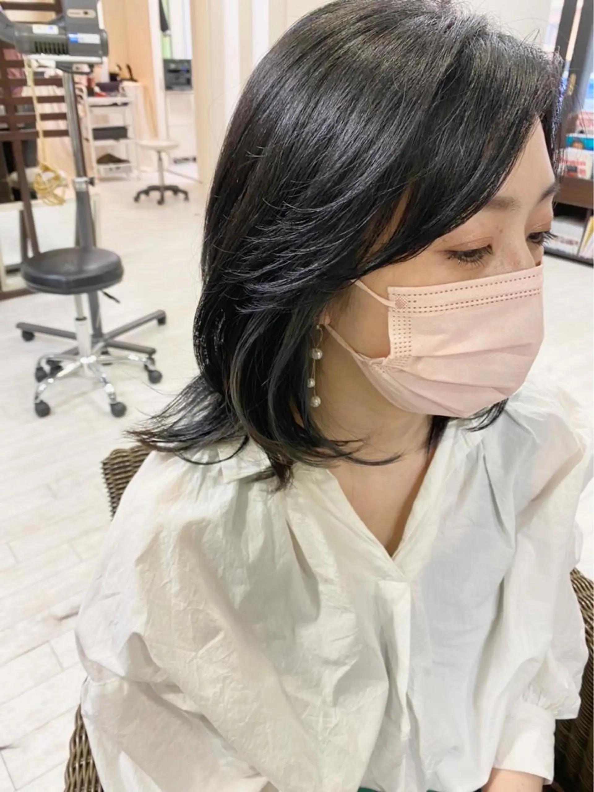 セミロング カット ヘアカラー ママ美容師 ＊ヒマワリのヘアスタイル