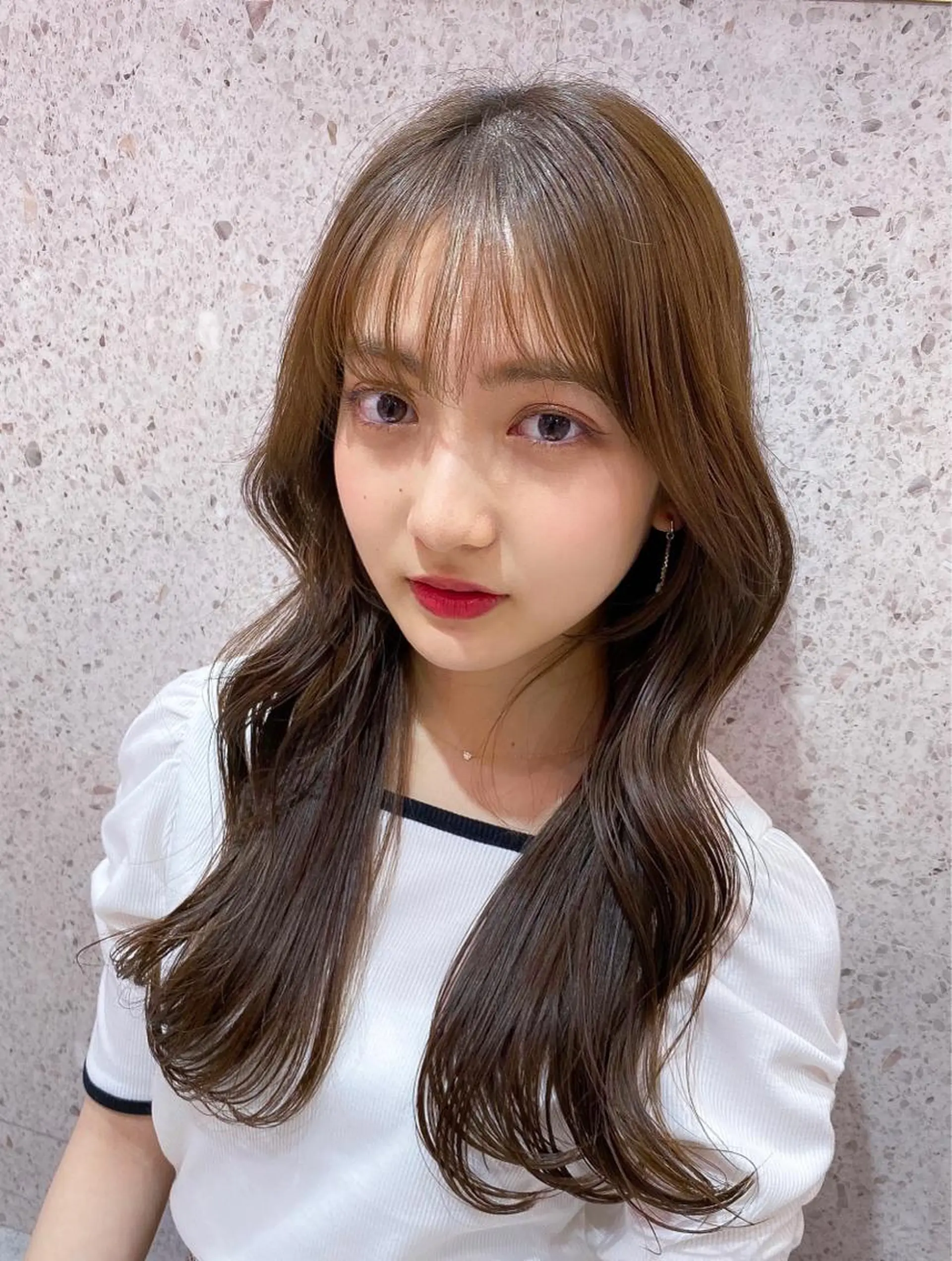 セミロング カラー シールエクステ セミロングパーマ バレイヤージュ ブリーチ ケアブリーチ 新宿/韓国風レイヤー 髪質改善/渋谷直樹のヘアスタイル