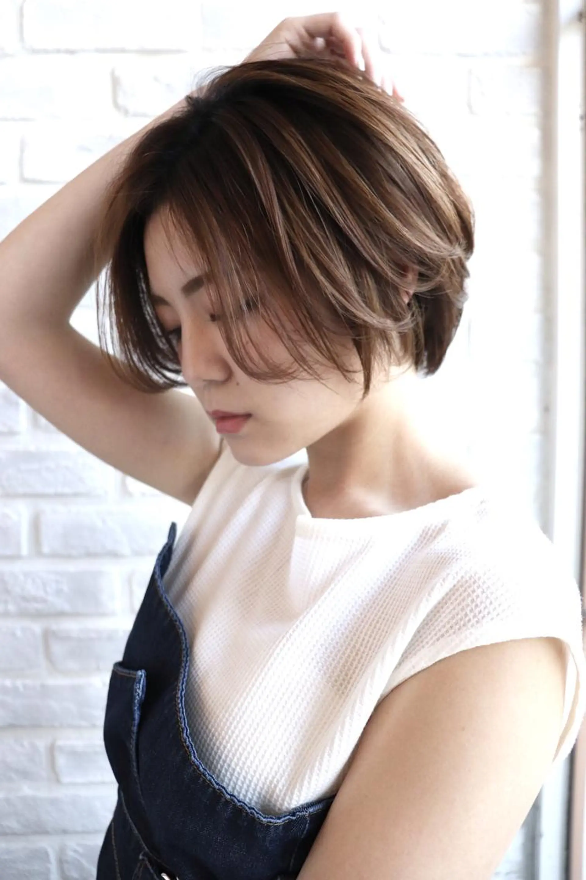 ミディアム カラー ミディアムパーマ ブリーチ ハイライトカラー インナーカラー ハイライト 増子 幹樹のヘアスタイル