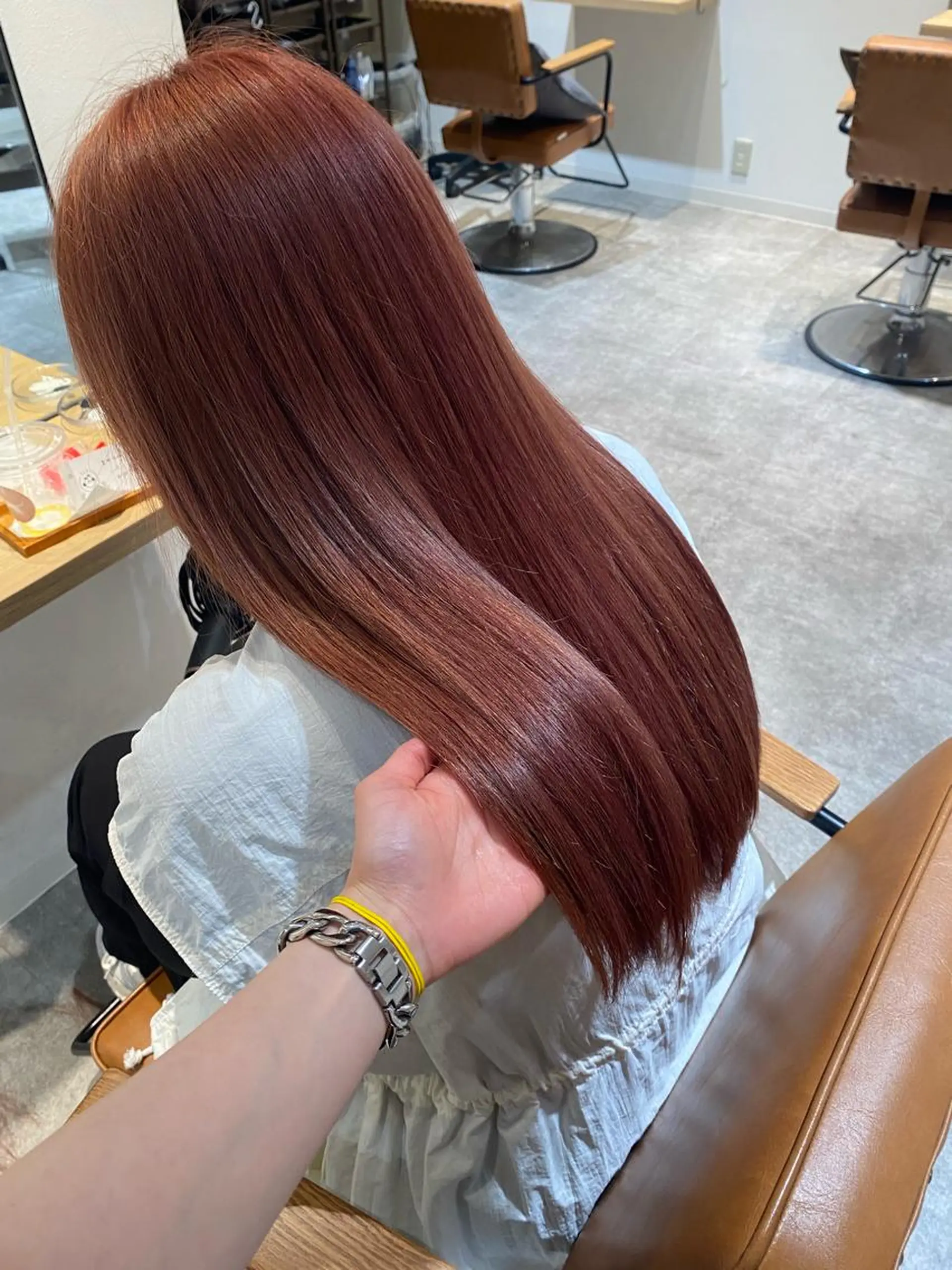 ロング カラー ブリーチ ピンクカラー カット ヘアカラー オスズ 🎀´-のヘアスタイル