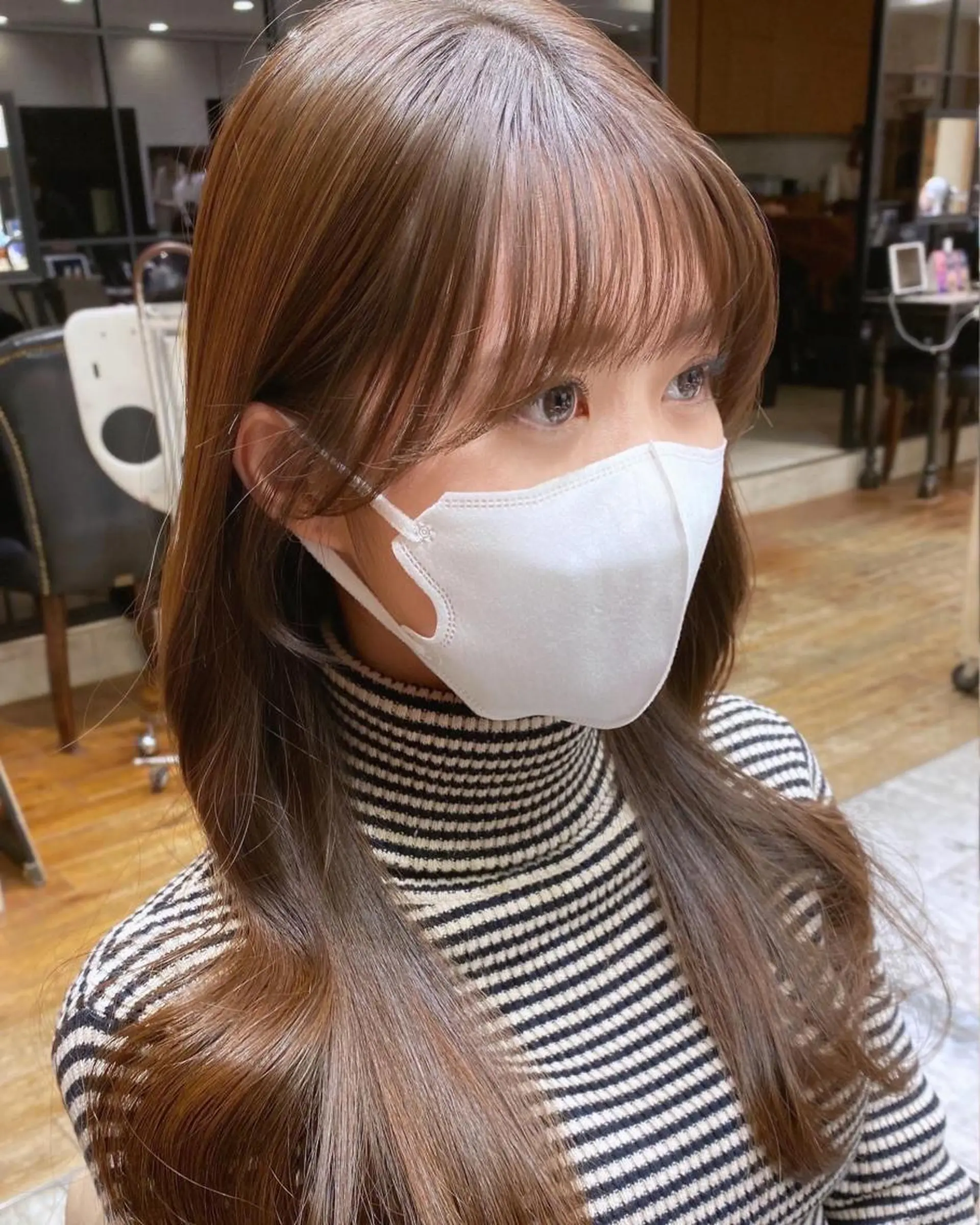 セミロング カラー On所属・顔まわりカット🌟 くびれヘア/寺門遥輝のヘアスタイル