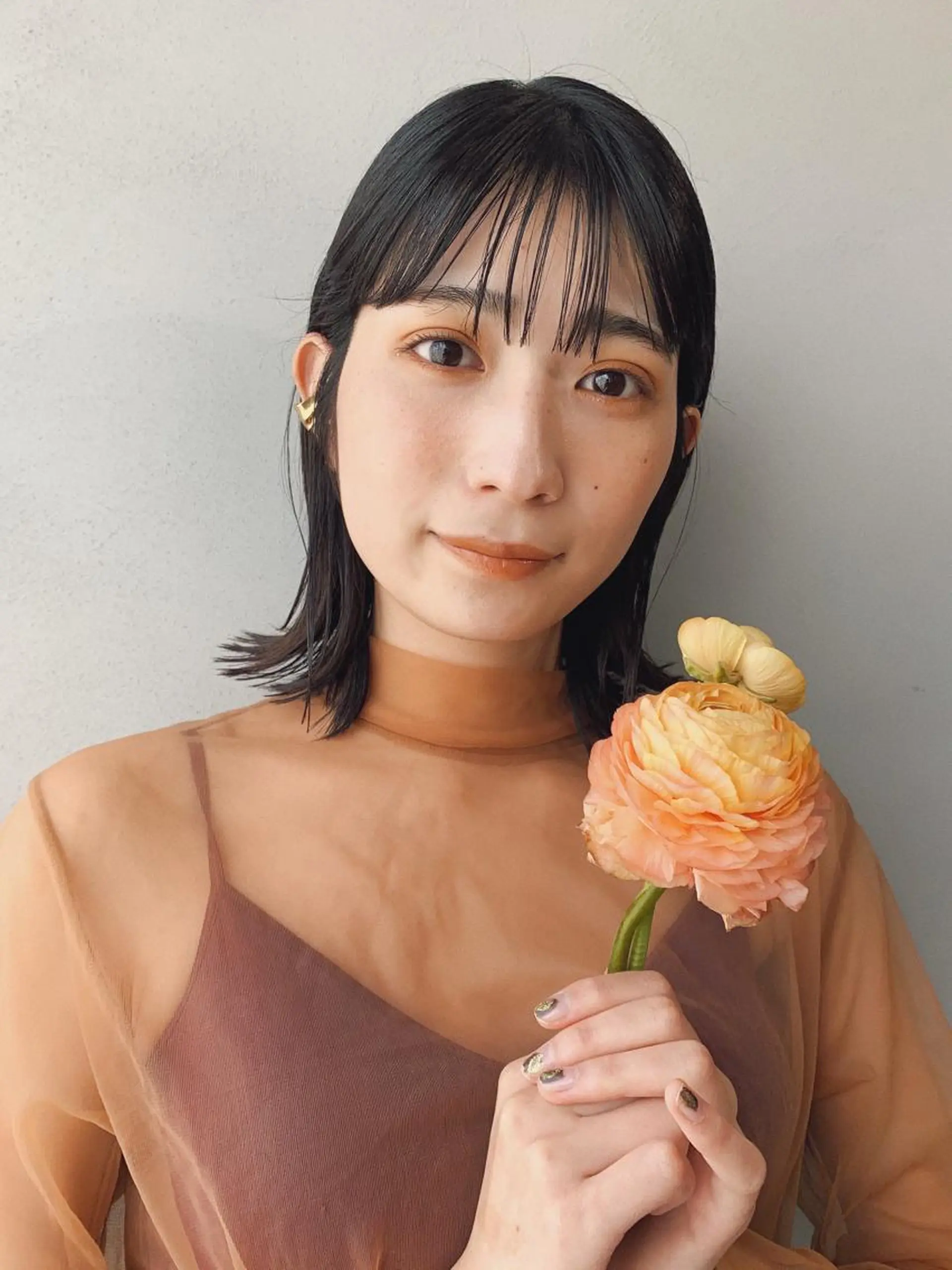 セミロング カラー ボブパーマコテ巻き風 パーマNo1深江秀平のヘアスタイル