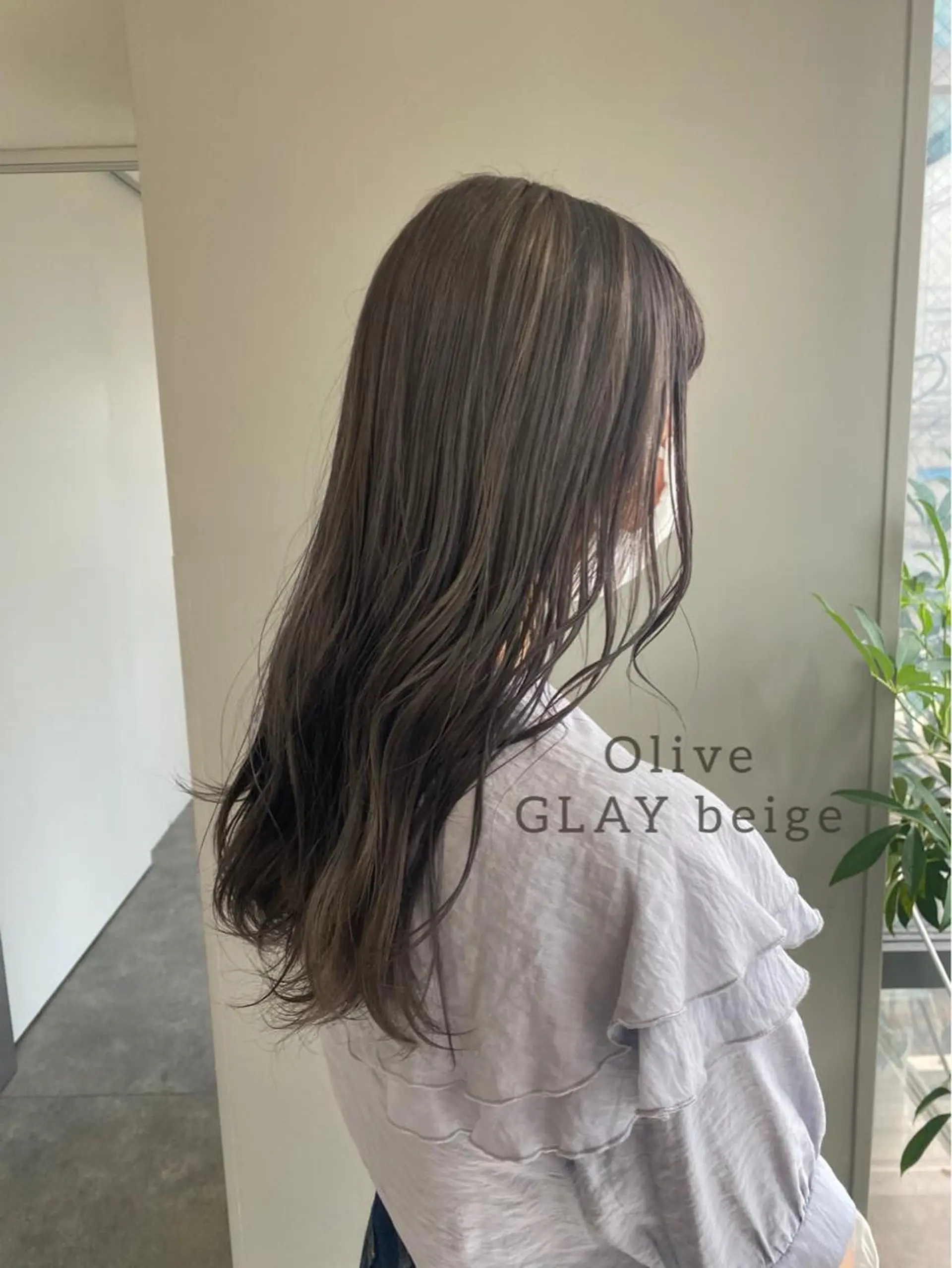 セミロング カラー ヘアアレンジ ブリーチ グレージュ オリーブグレージュ オリーブグレー ヘアカラー ボブ /ニュアンス/ satomi🧸💖のヘアスタイル