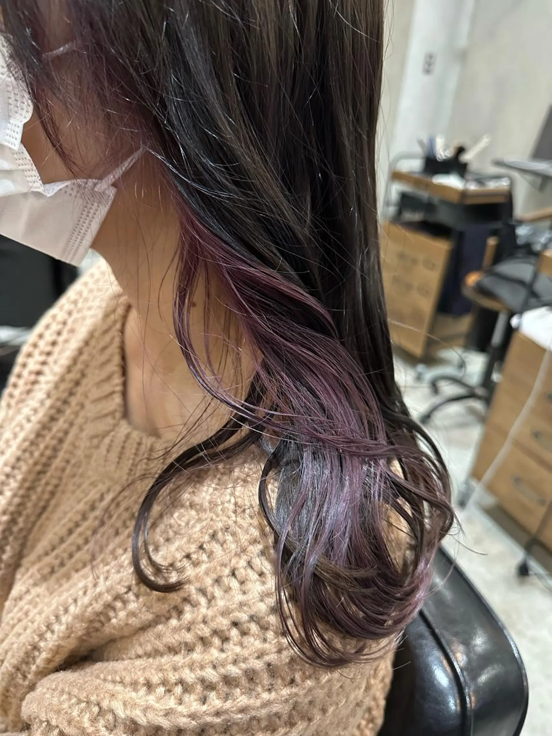 ロング カラー ブリーチ ケアブリーチ ラベンダーカラー ピンクカラー ピンクラベンダー ヘアカラー 阿部 紋英のマツエク・マツパデザイン