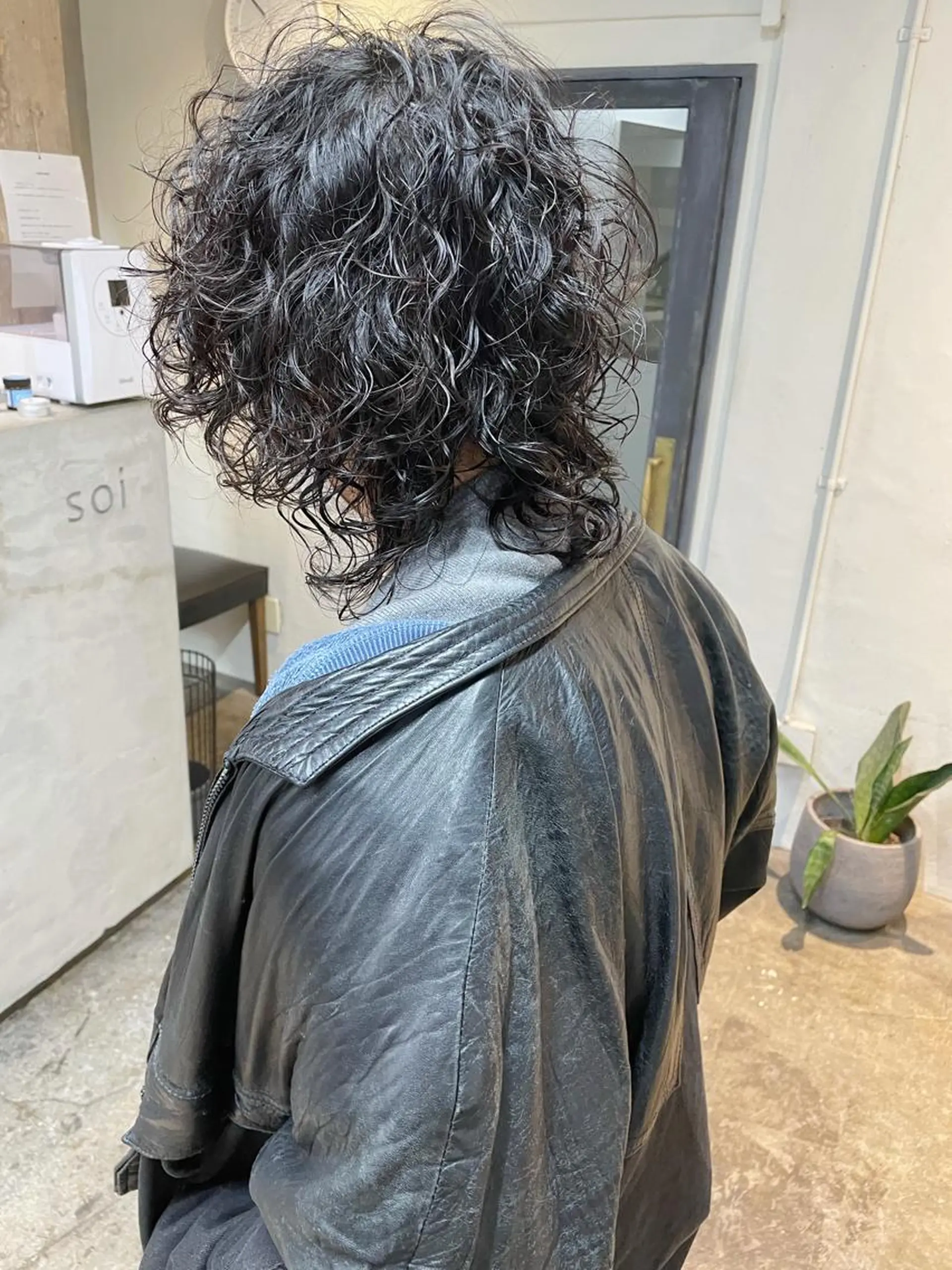 ミディアム パーマ ヘアアレンジ メンズ 丸山渉/パーマ エフェクトブリーチのヘアスタイル