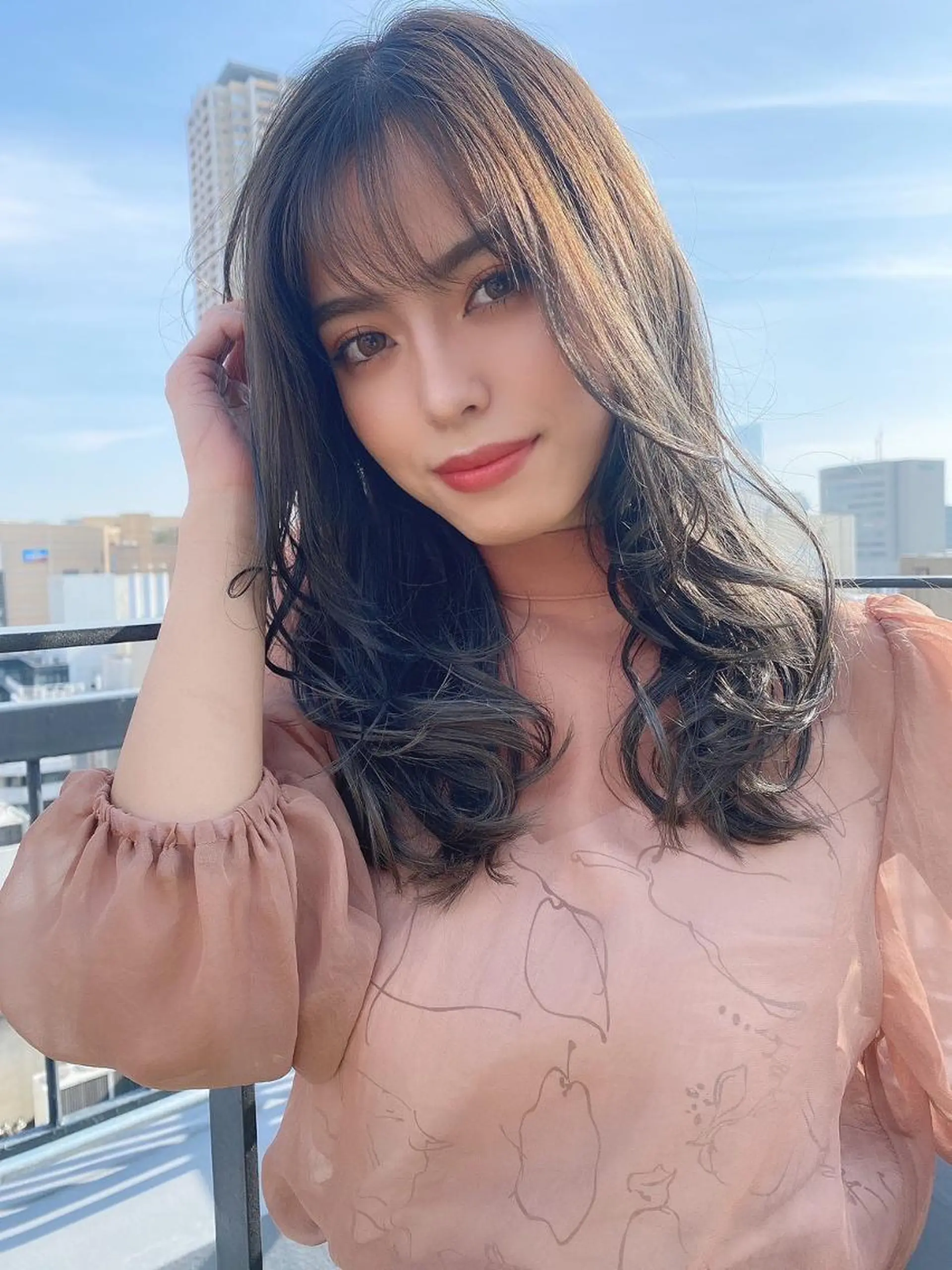 ロング カラー オーガニックカラー 顔周りカット 小顔カット トリートメント カット ヘアカラー トリートメント ⭐️Shelter by TOKYO⭐️のヘアスタイル