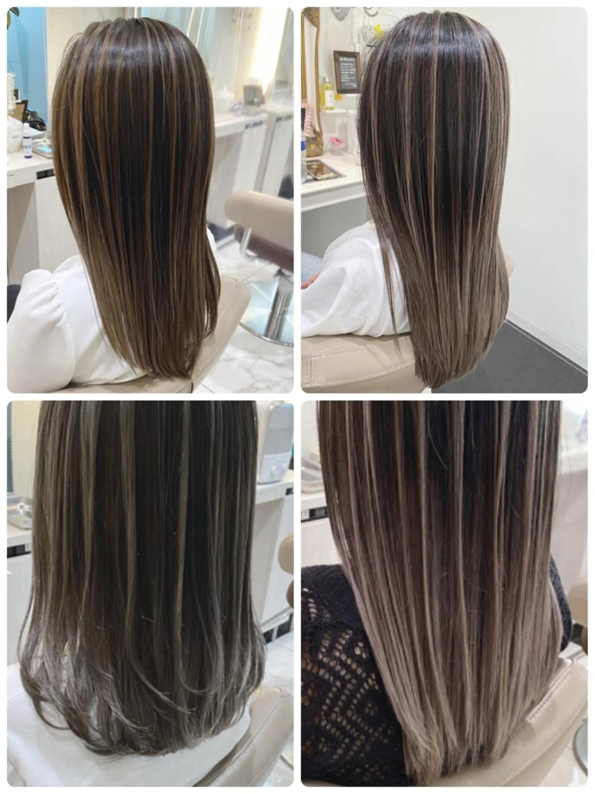 セミロング カラー バレイヤージュ 髪質改善 レイヤーカット カット ヘアカラー トリートメント 山崎俊輔/髪質改善 /バレイヤージュのヘアスタイル