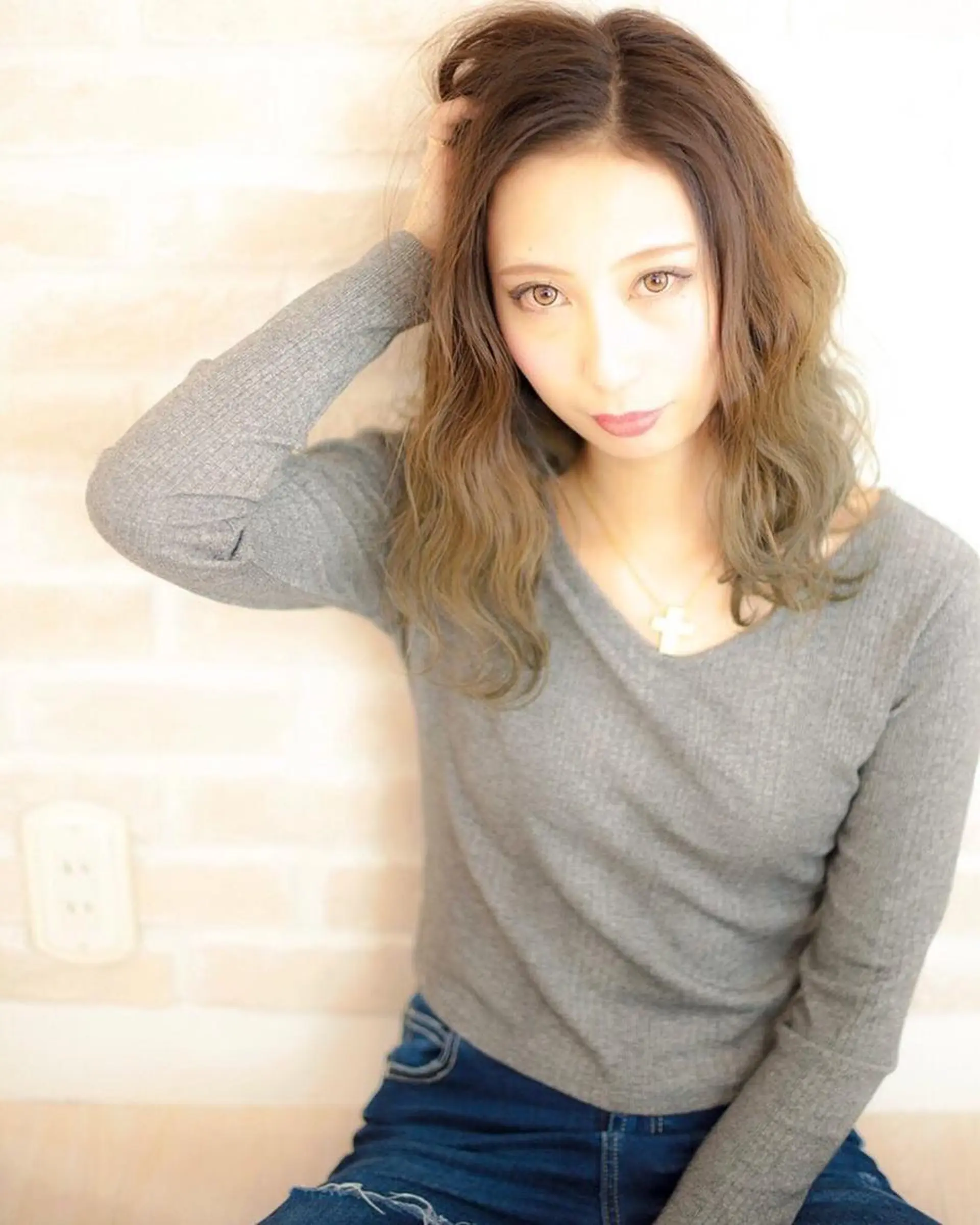 セミロング カラー グラデーションカラー カット ヘアカラー トリートメント ヘアセット Aujua ソムリエ 勝又舞夏のヘアスタイル